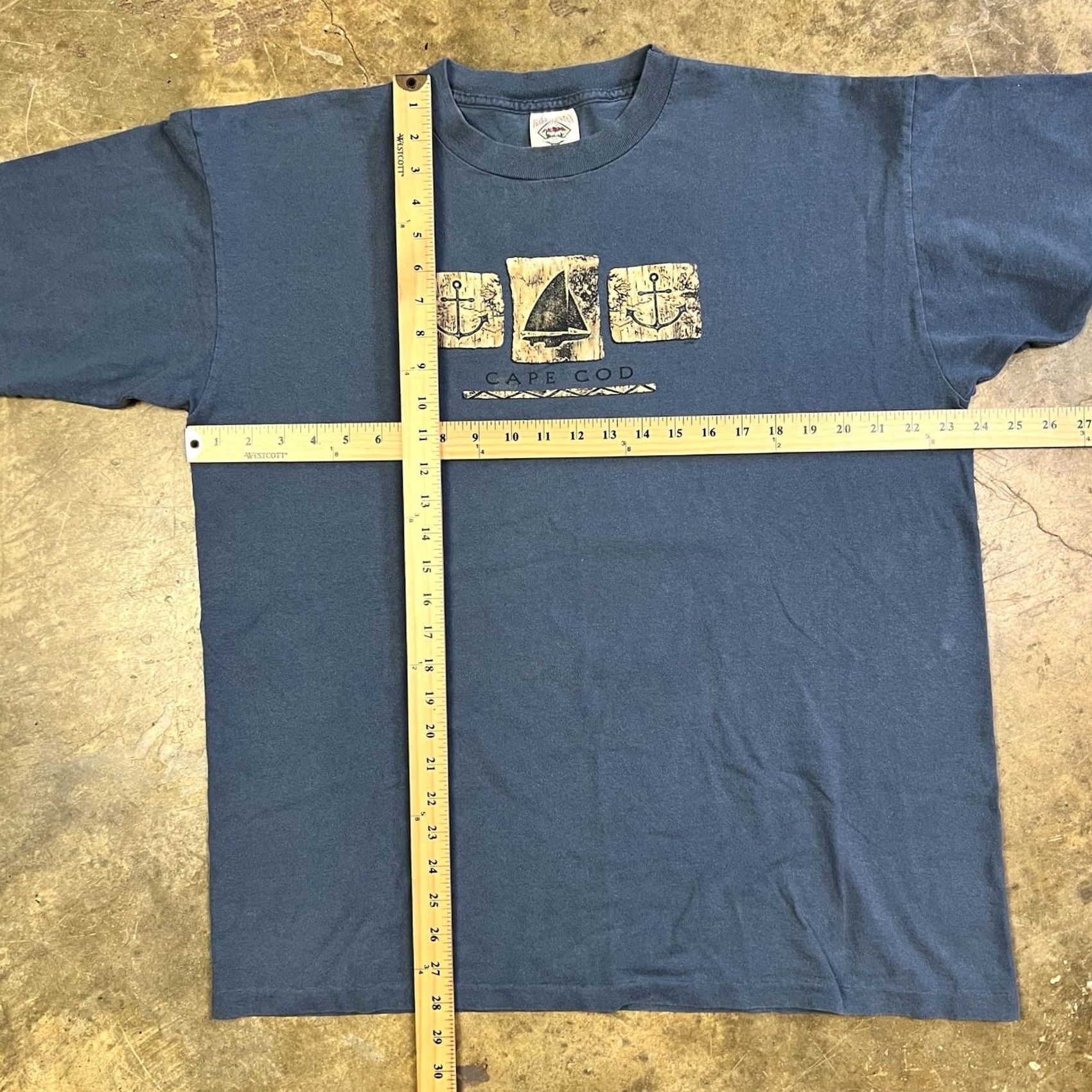 Vintage VINTAGE Cape Cod Sail Boat Graphic Tee T-Shirt XL Unisex Adults 90s USA Blue 100% Cotton Single Stitch Prairie Mountain Mens Womens Size US XL / EU 56 / 4 - 5 Thumbnail
