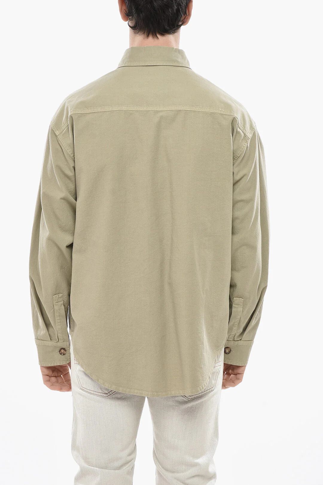 Palm Angels og1mm0226 Denim Overshirt in Beige Size US S / EU 44-46 / 1 - 2 Thumbnail