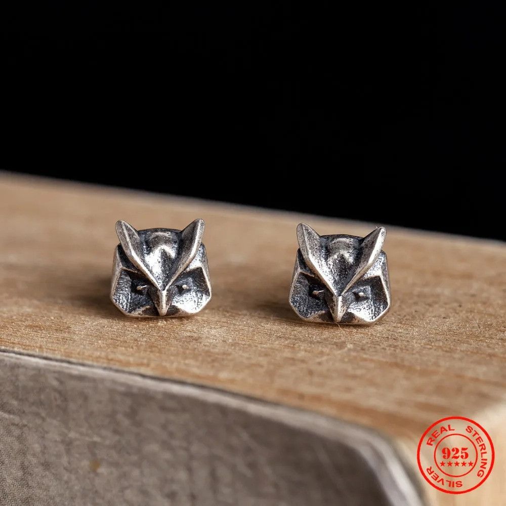 Jewelry Owl Bird Stud Earrings 925 Sterling Silver Ear Gift Size ONE SIZE - 2 Thumbnail
