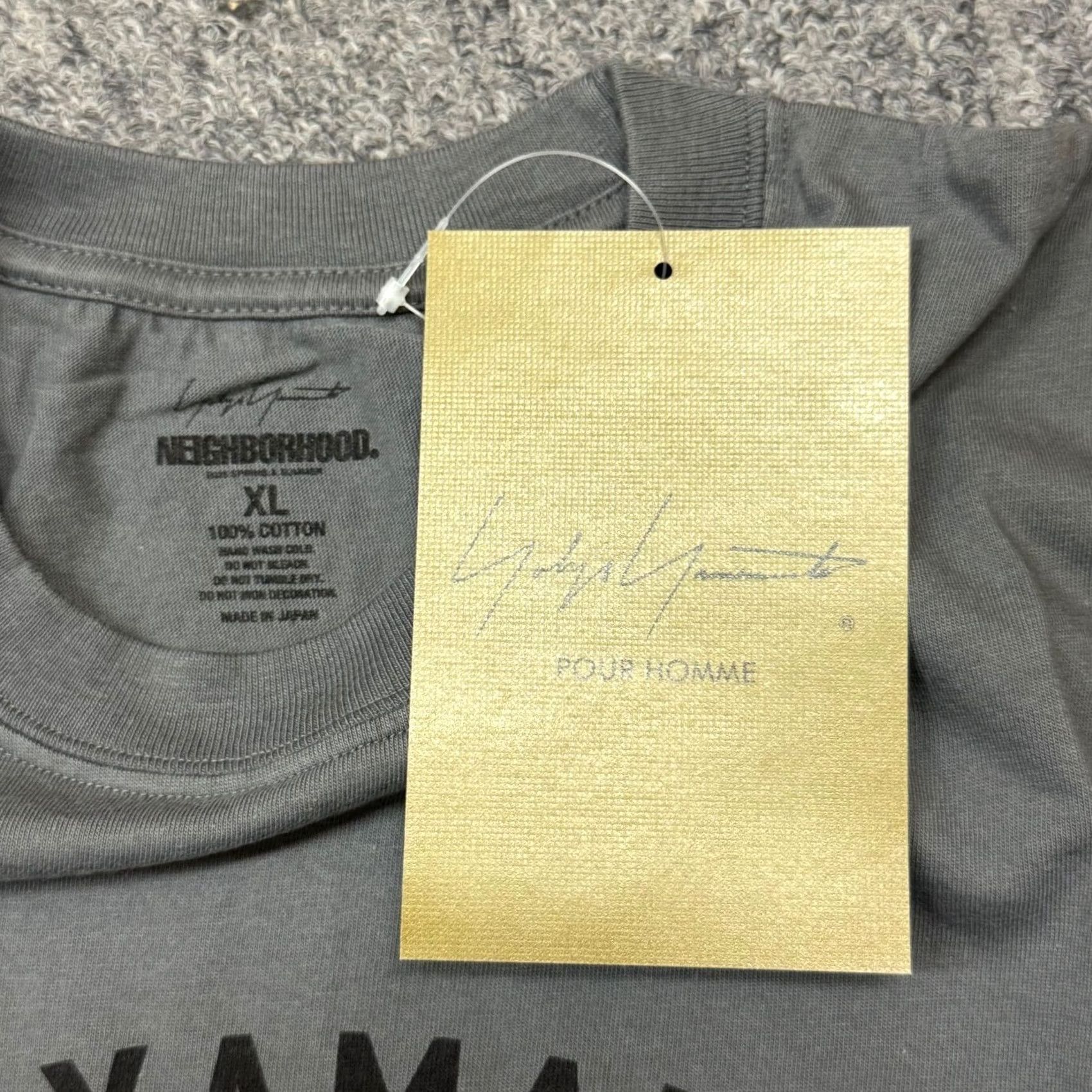 Yohji Yamamoto Yohji Yamamoto POUR HOMME × NEIGHBORHOOD T-Shirt XL Gray Short Sleeve Mens Regular Cotton White? Size US XL / EU 56 / 4 - 4 Thumbnail