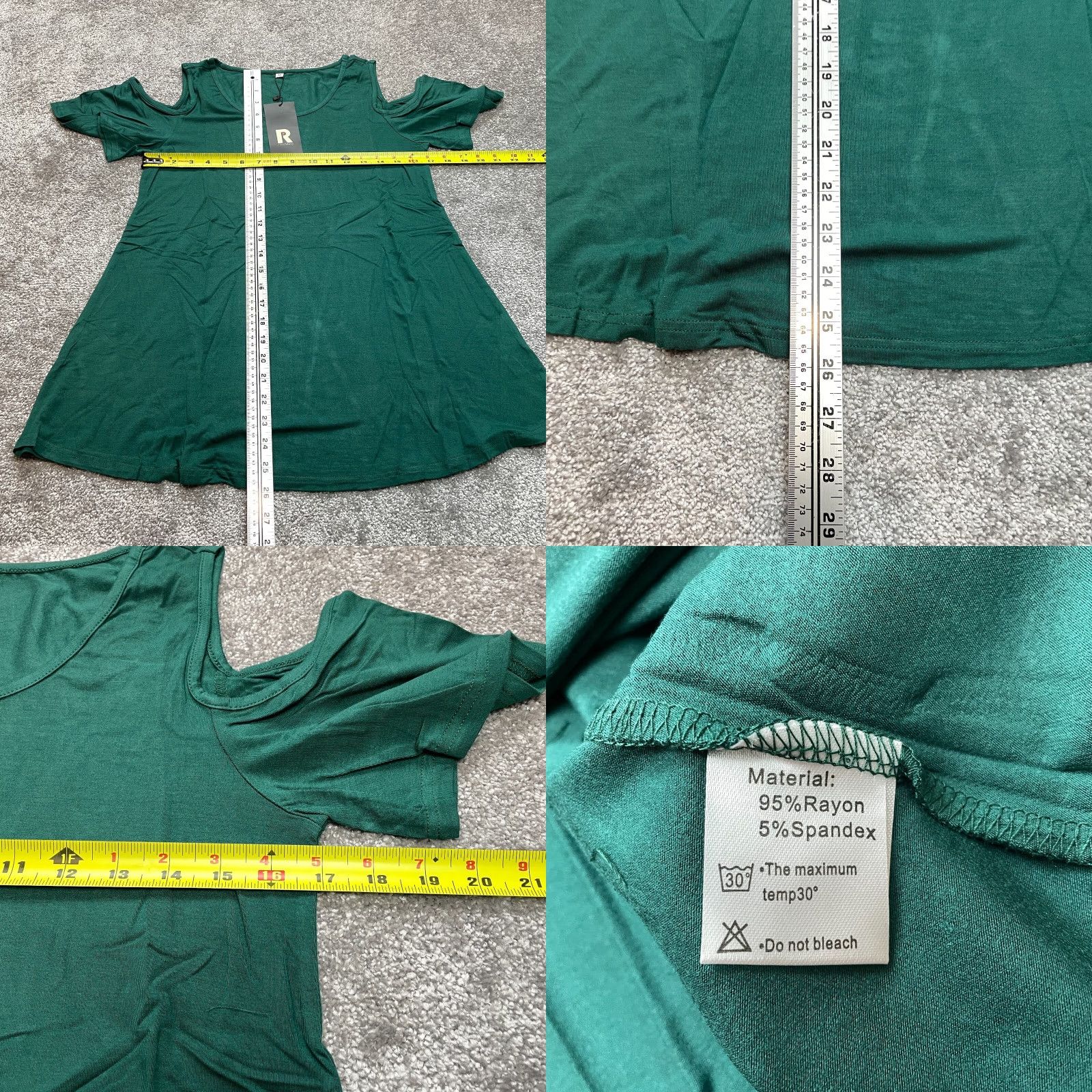 Vintage Prin Story Shirt Dress Womens M Green Short Cold Shoulder Sleeves New Size M / US 6-8 / IT 42-44 - 8 Thumbnail