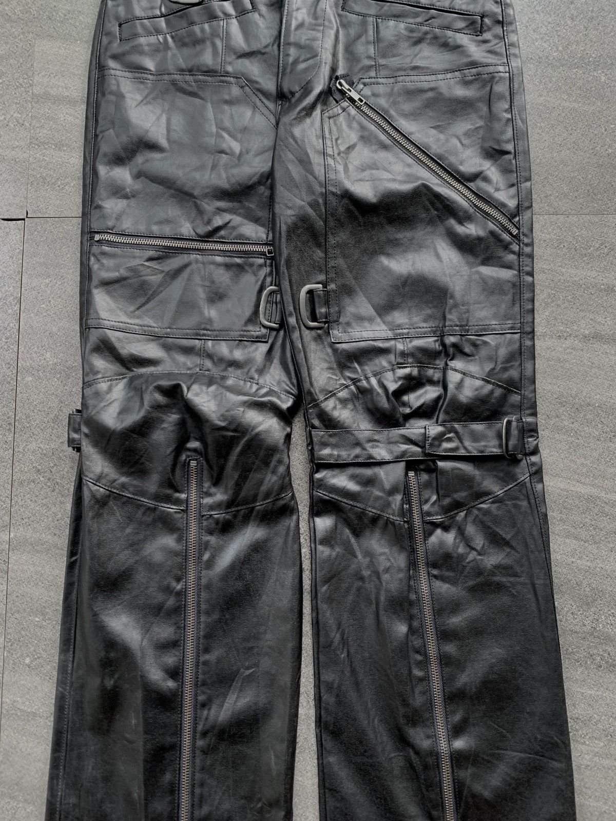 Yoshiyuki Konishi FREE TAX! Bondage Zippered Leather Flared Pants Size US 30 / EU 46 - 5 Thumbnail