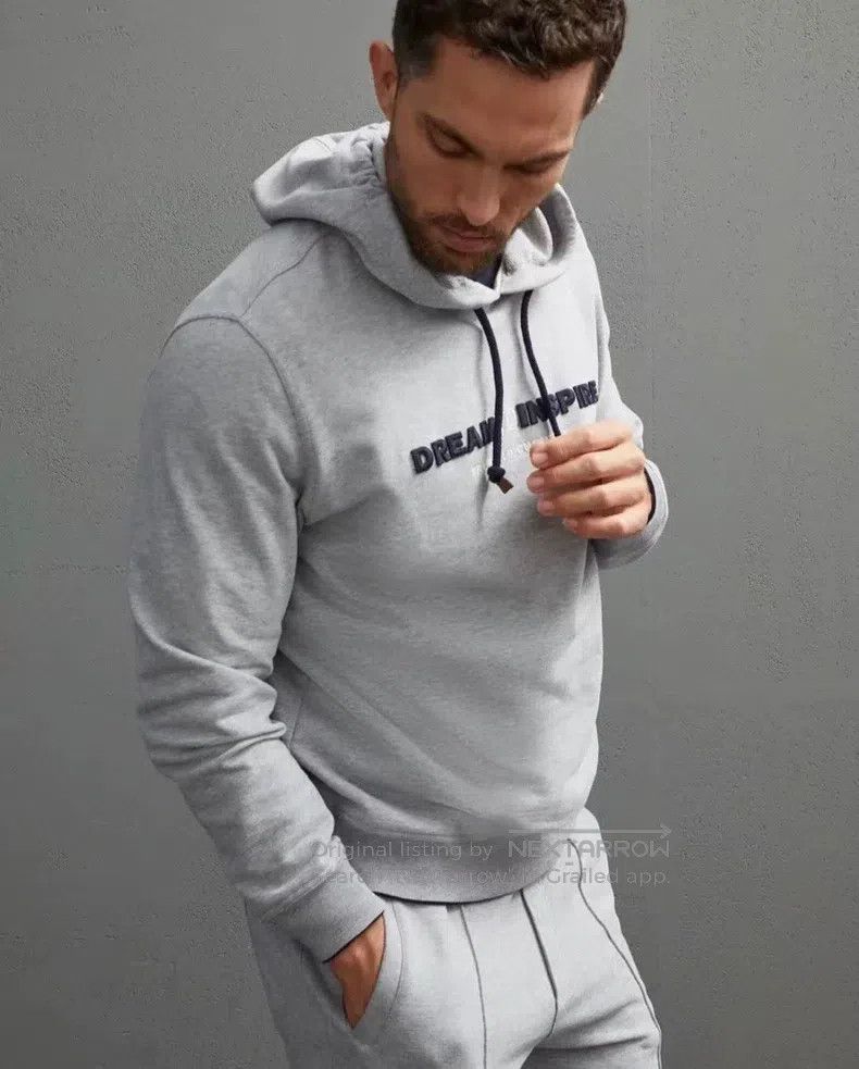Brunello Cucinelli Brunello Cucinelli Gray Letter Embroidered Hooded Sweatshi Size US S / EU 44-46 / 1 - 2 Thumbnail