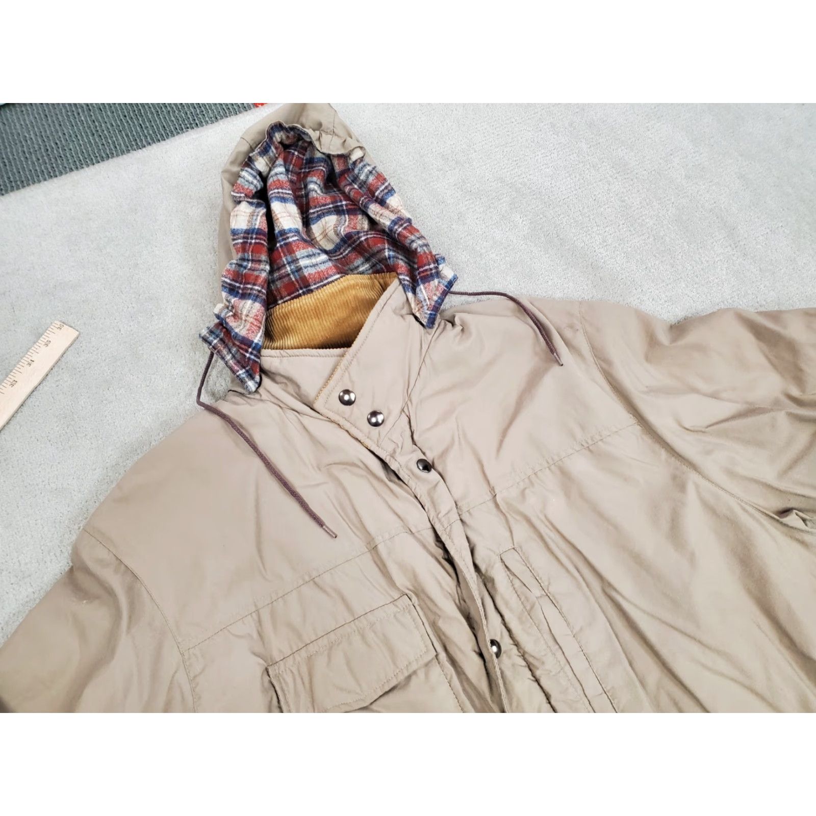 Pendleton VINTAGE Pendleton Jacket Mens XL Beige Wool Lined Coat Field Chore Military Jacket 80s 90s Outdoorsman Pockets Mens Size US XL / EU 56 / 4 - 2 Thumbnail