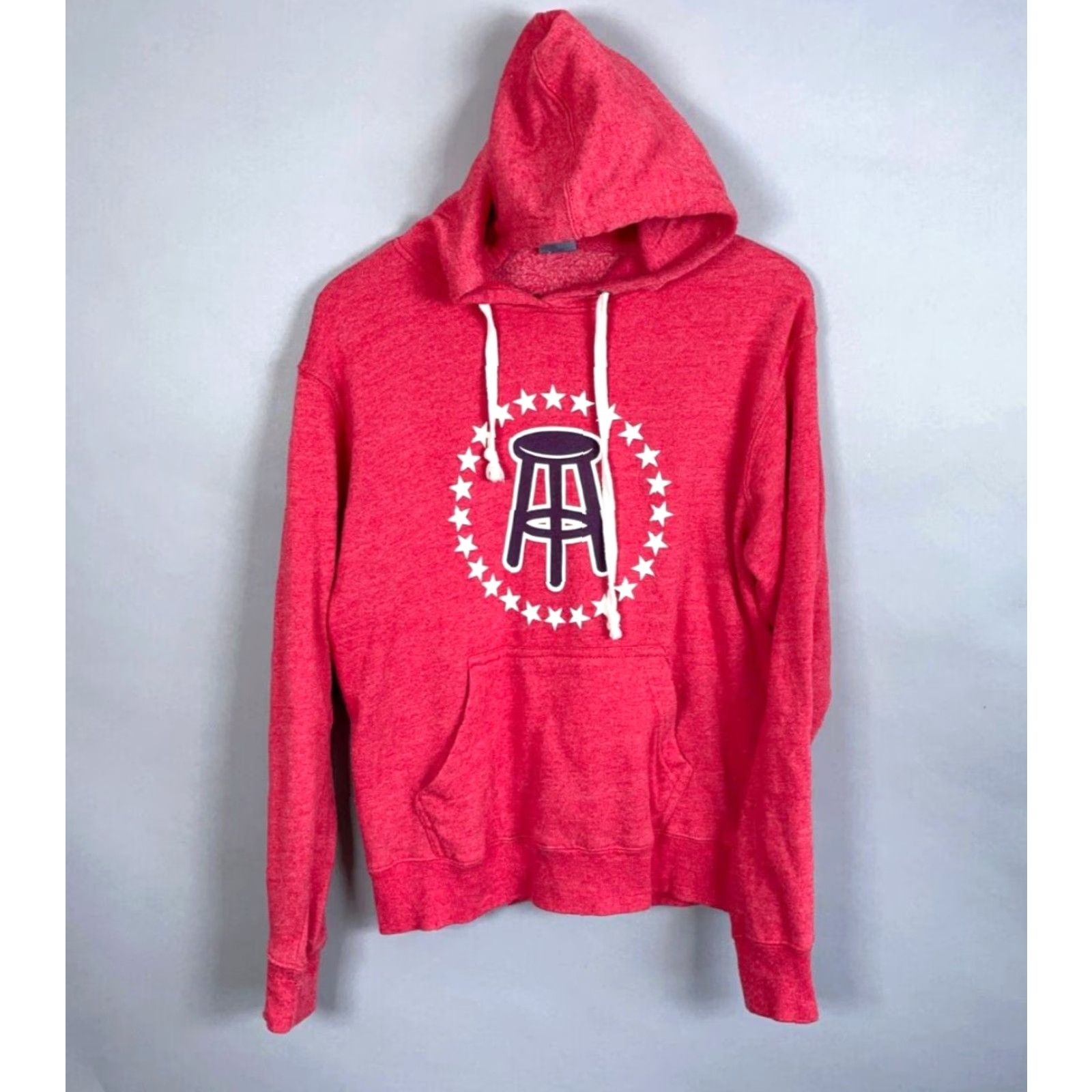 Vintage Barstool Sports Hoodie Logo Drawstring Adult Medium Red Sweatshirt Lightweight Size US M / EU 48-50 / 2 - 2 Thumbnail