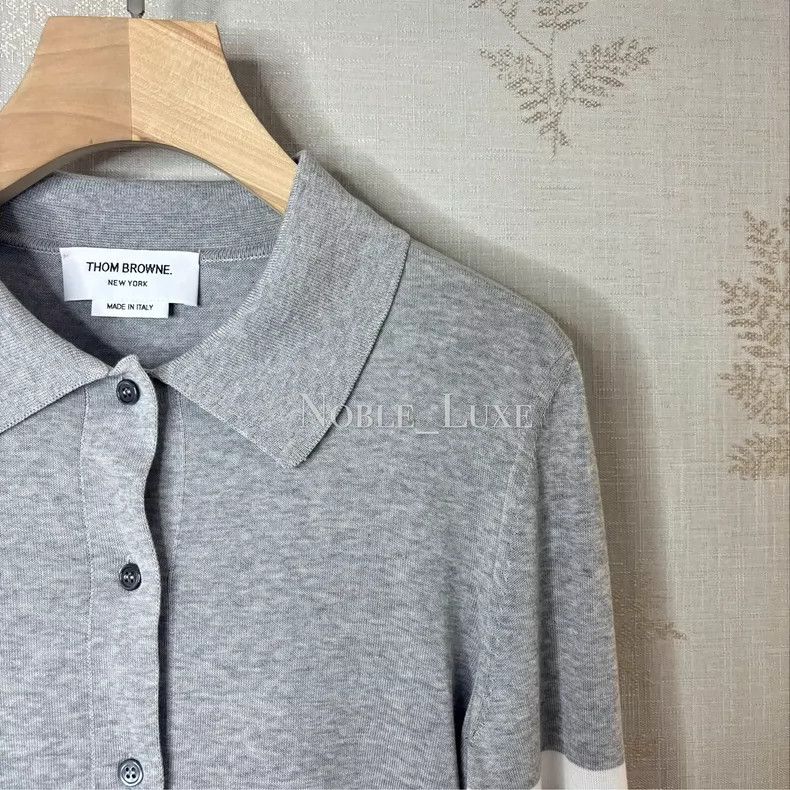 Thom Browne Thom Browne Gray Polo collar long sleeves Size US XXS / EU 40 - 2 Thumbnail