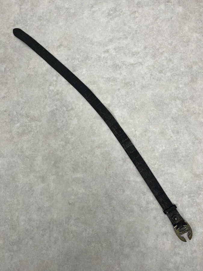 Just Cavalli 2000s Cavalli Crocodile Embossed Black & Brown Leather Belt Size ONE SIZE - 5 Thumbnail