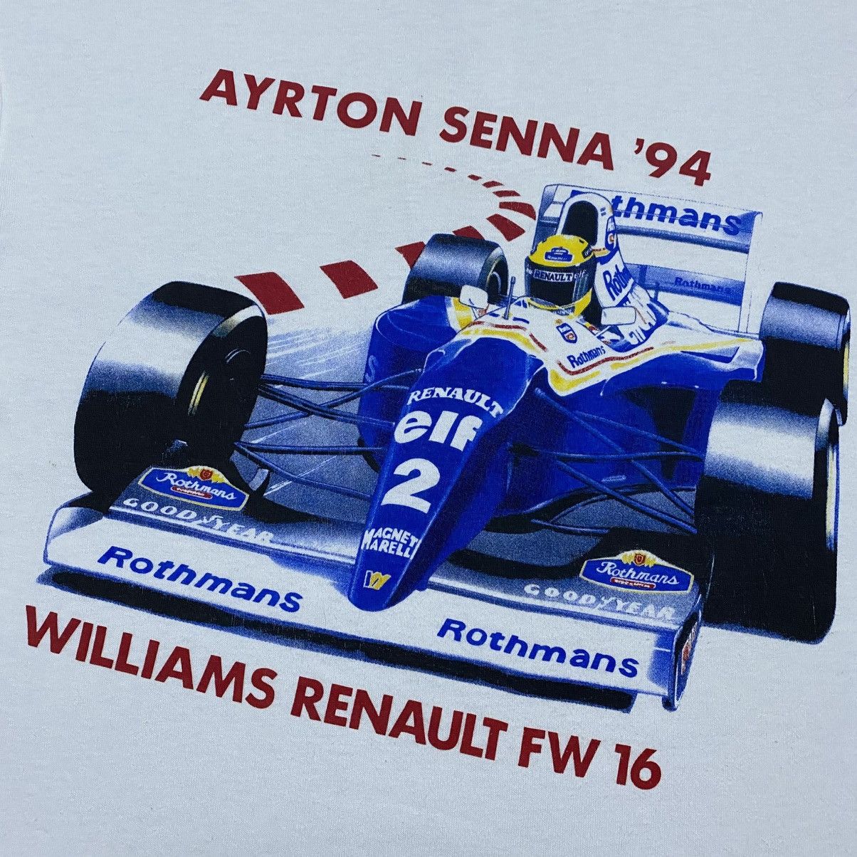 Formula 1 × Vintage Rare‼️🔥Vintage Ayrton Senna 90's Williams Renault F16 T-Shirt Size US M / EU 48-50 / 2 - 7 Thumbnail