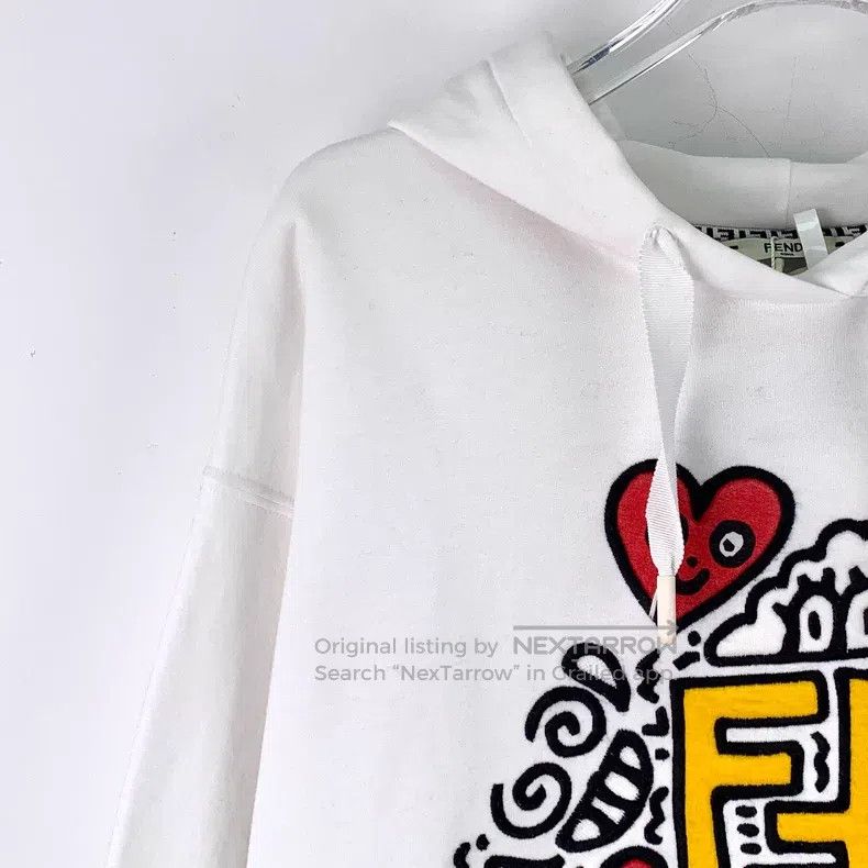 Fendi Fendi White Heart Letter Embroidered Cotton Hooded Drawstr Size XS / US 0-2 / IT 36-38 - 3 Thumbnail