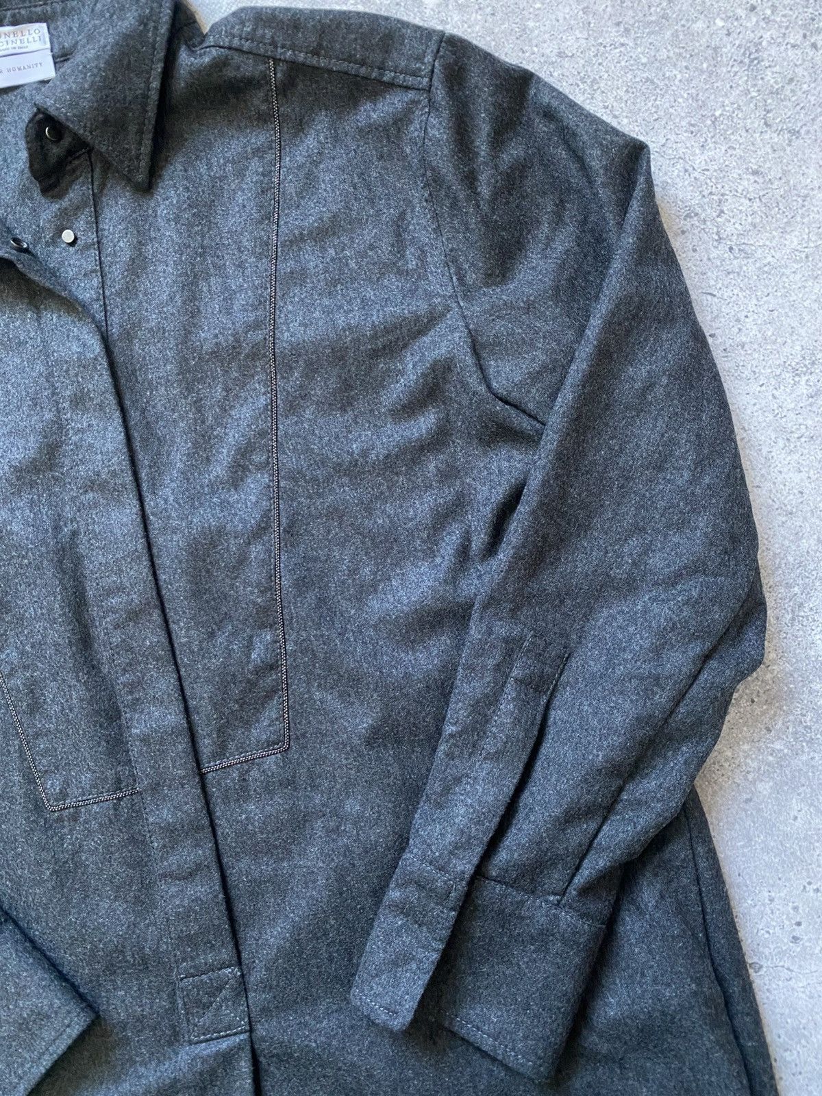 Brunello Cucinelli Brunello Cucinelli Humanity Women’s Gray Wool Dress Luxury Size L / US 10 / IT 46 - 3 Thumbnail
