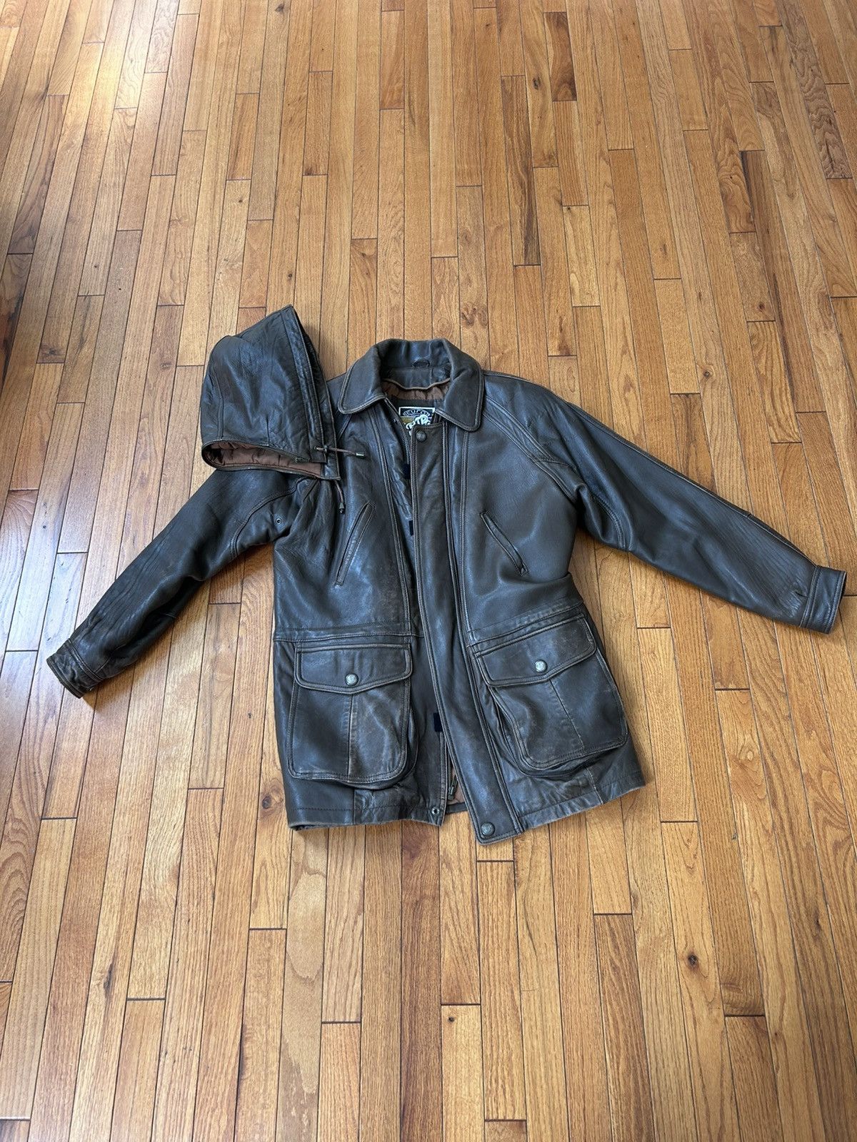 Other Vintage/Gorpcore Brown Leather Trench Jacket Size US M / EU 48-50 / 2 - 4 Thumbnail