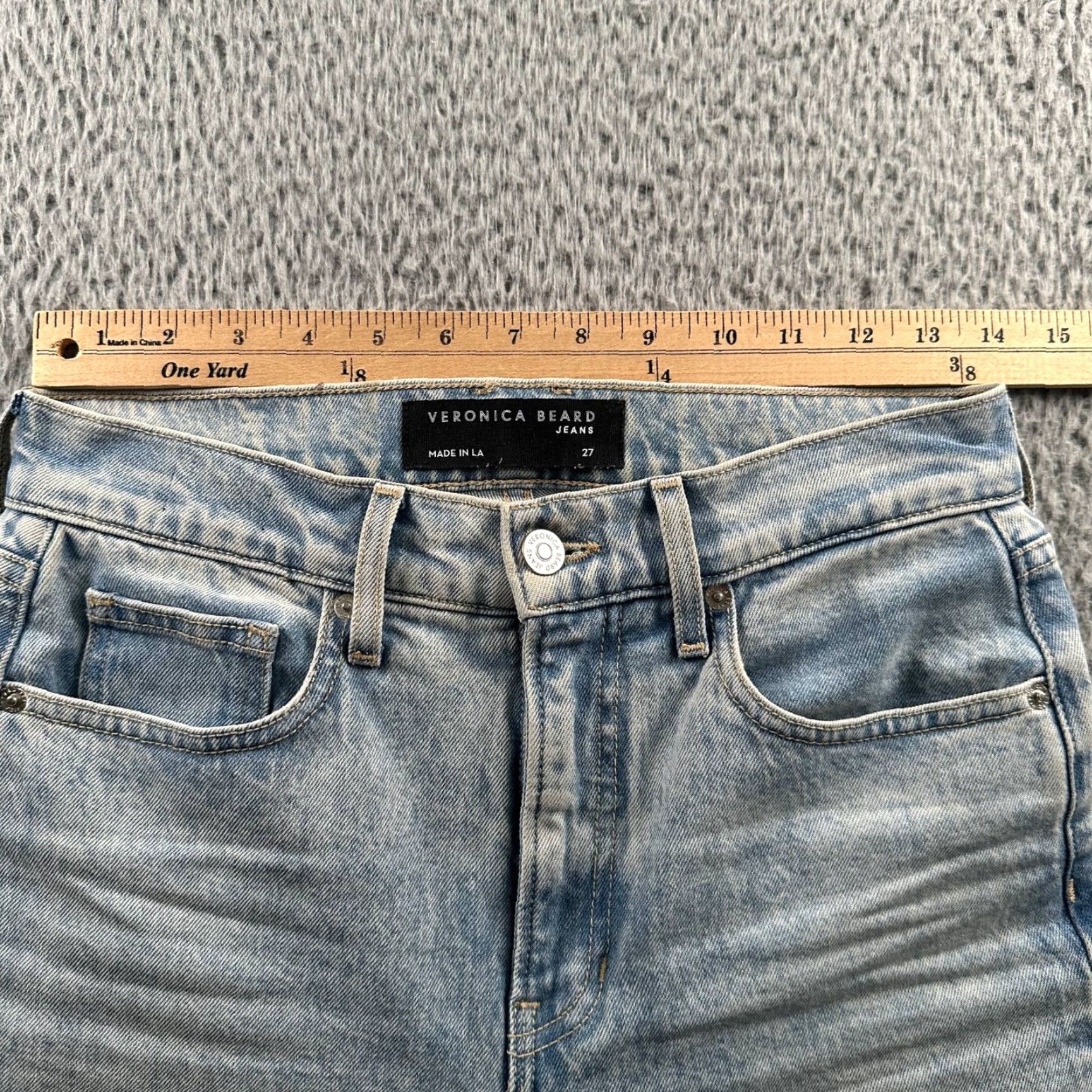 Veronica Beard VERONICA BEARD Alenah Jeans Womens 27 Slim Straight High Rise Light Blue Denim Size 27" / US 4 / IT 40 - 5 Thumbnail
