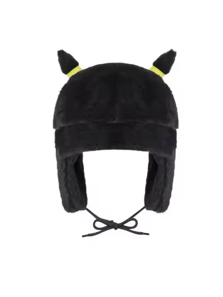 Japanese Brand × Vintage Y2K Cartoon Anime Black Umbreon Ushanka Cute Winter Hat Size ONE SIZE - 5 Thumbnail