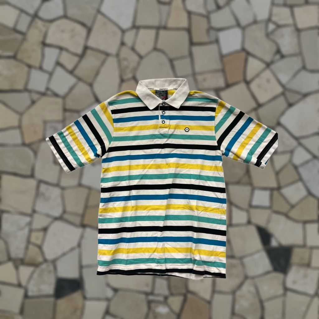 Southpole VINTAGE Southpole Polo Shirt Mens L Striped Yellow Blue Green White 6848 Size US L / EU 52-54 / 3 - 1 Thumbnail
