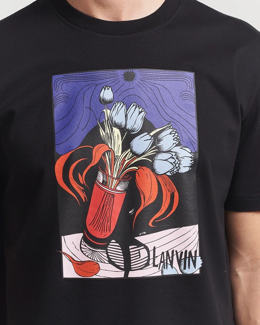 Lanvin oc11z0426 Vase Print T-Shirt in Black Size US M / EU 48-50 / 2 - 4 Thumbnail