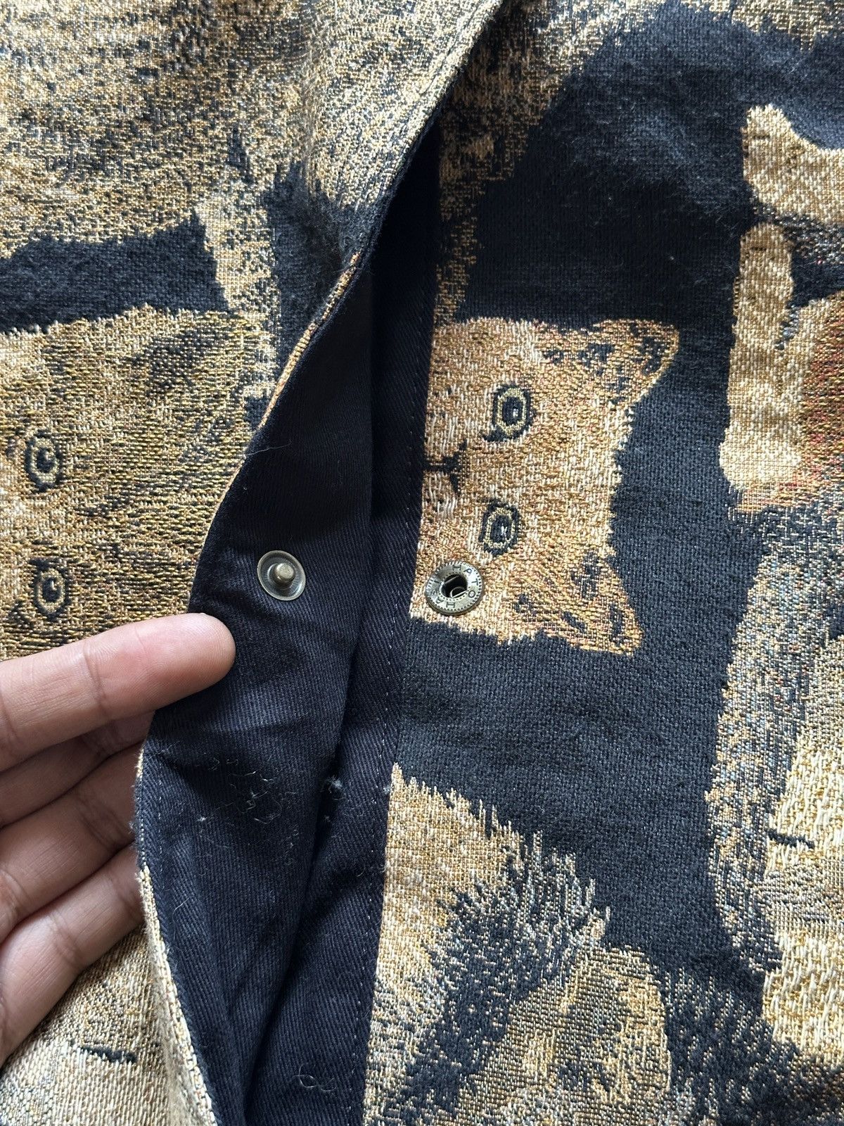 Japanese Brand 1990s Lead Co.Ltd Vintage Tapestry Cat Bag Size ONE SIZE - 8 Thumbnail