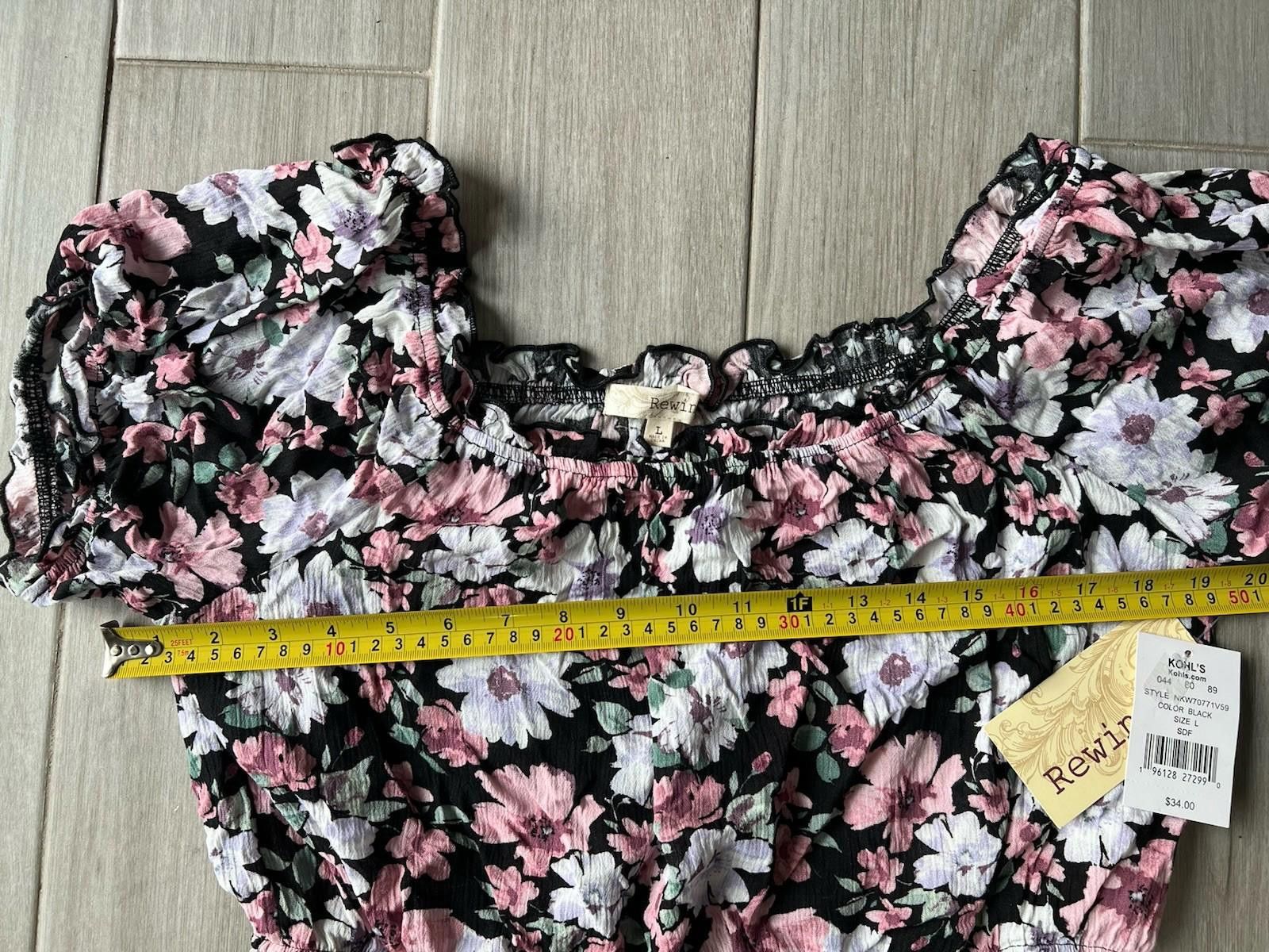 Reindee Lusion Rewind Cropped Floral Top NWT Sz Large Size L / US 10 / IT 46 - 2 Thumbnail