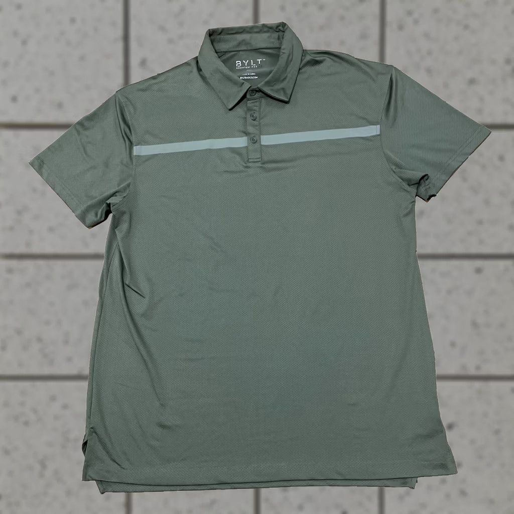 Vintage BYLT Signature Polo Shirt Men XL Green Stripe Polo Shirt Green Stripe BYLT Size US XL / EU 56 / 4 - 1 Thumbnail