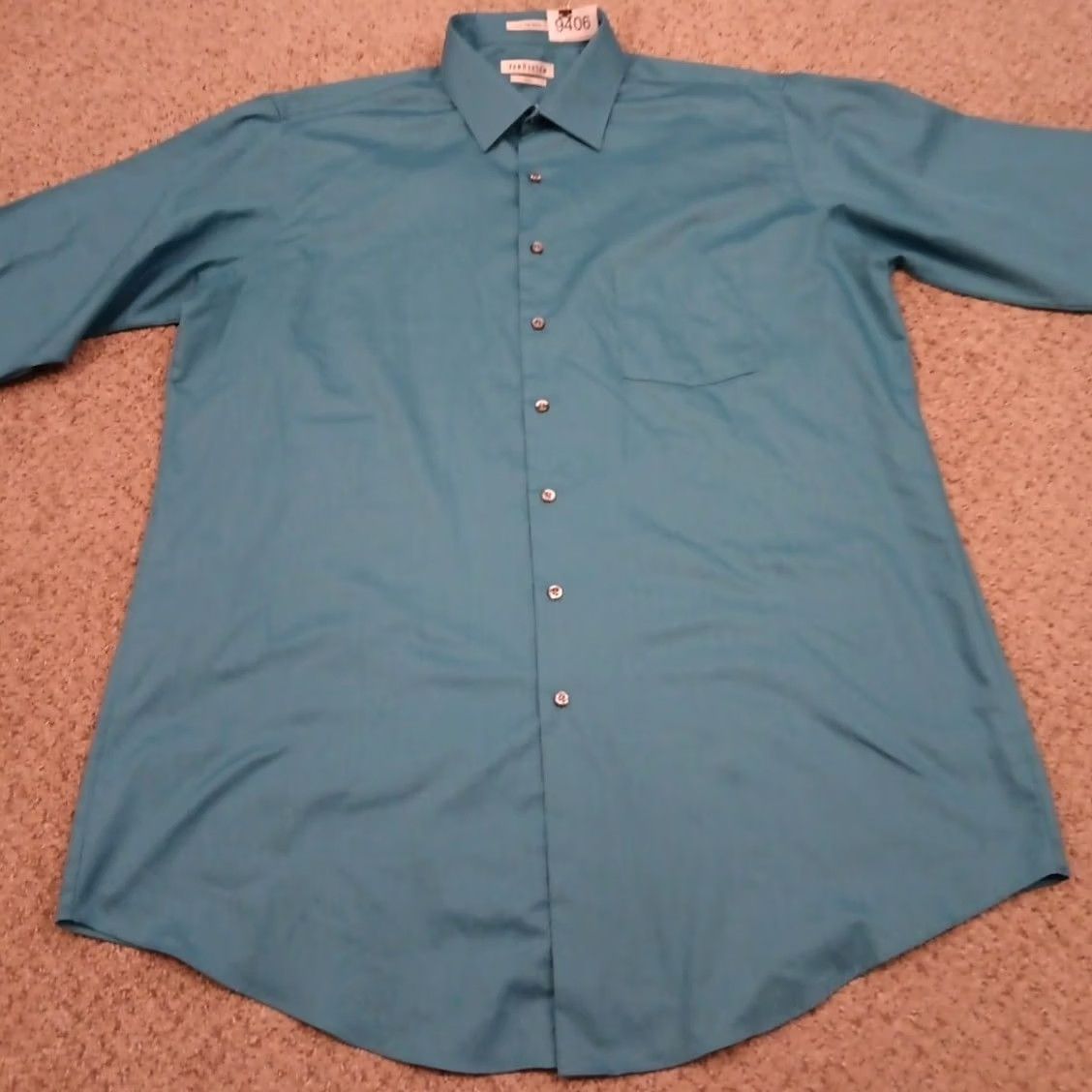 Van Heusen Van Heusen Shirt Mens 17.5 Blue Tall Lux Sateen Long Sleeve Button Size US XXL / EU 58 / 5 - 4 Thumbnail