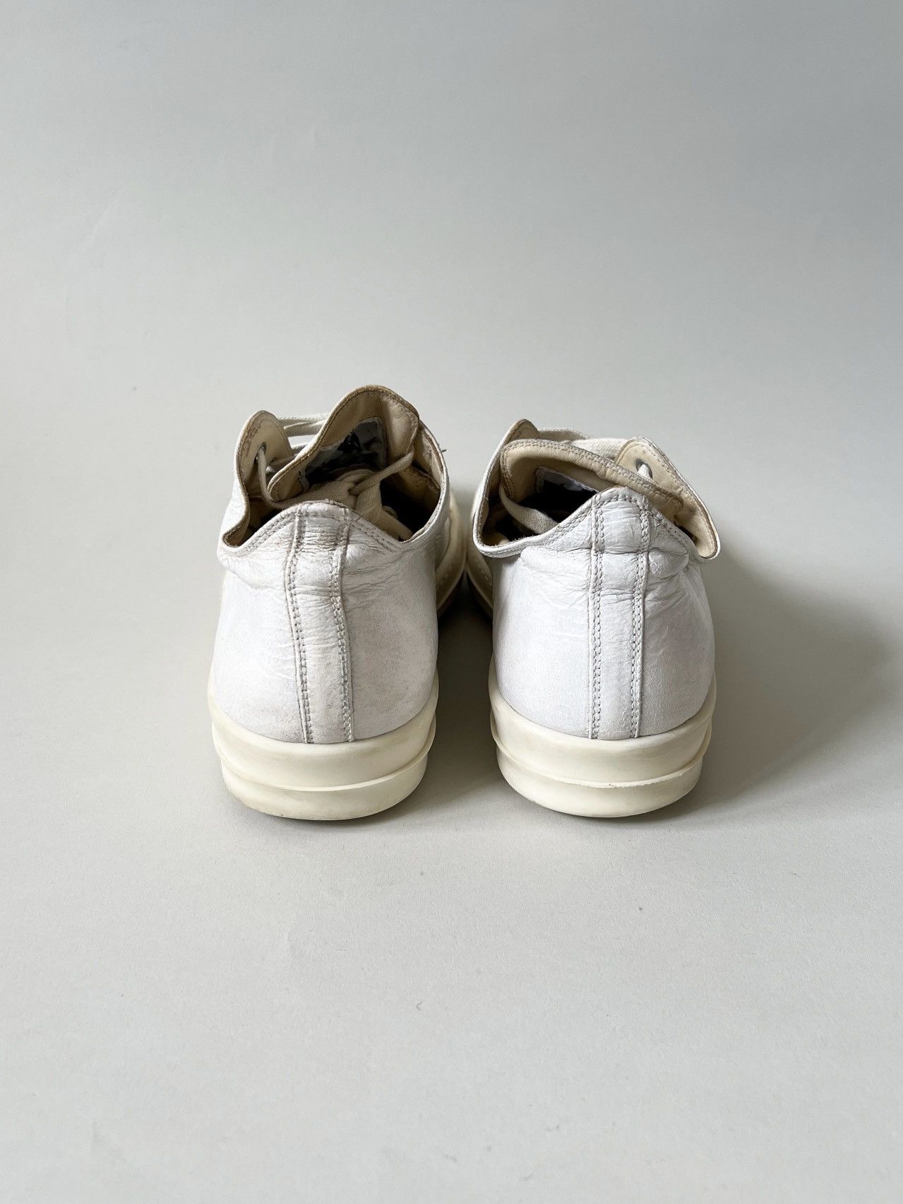 Rick Owens Rick Owens White Painted Leather Low Ramones Size US 8 / EU 41 - 5 Thumbnail