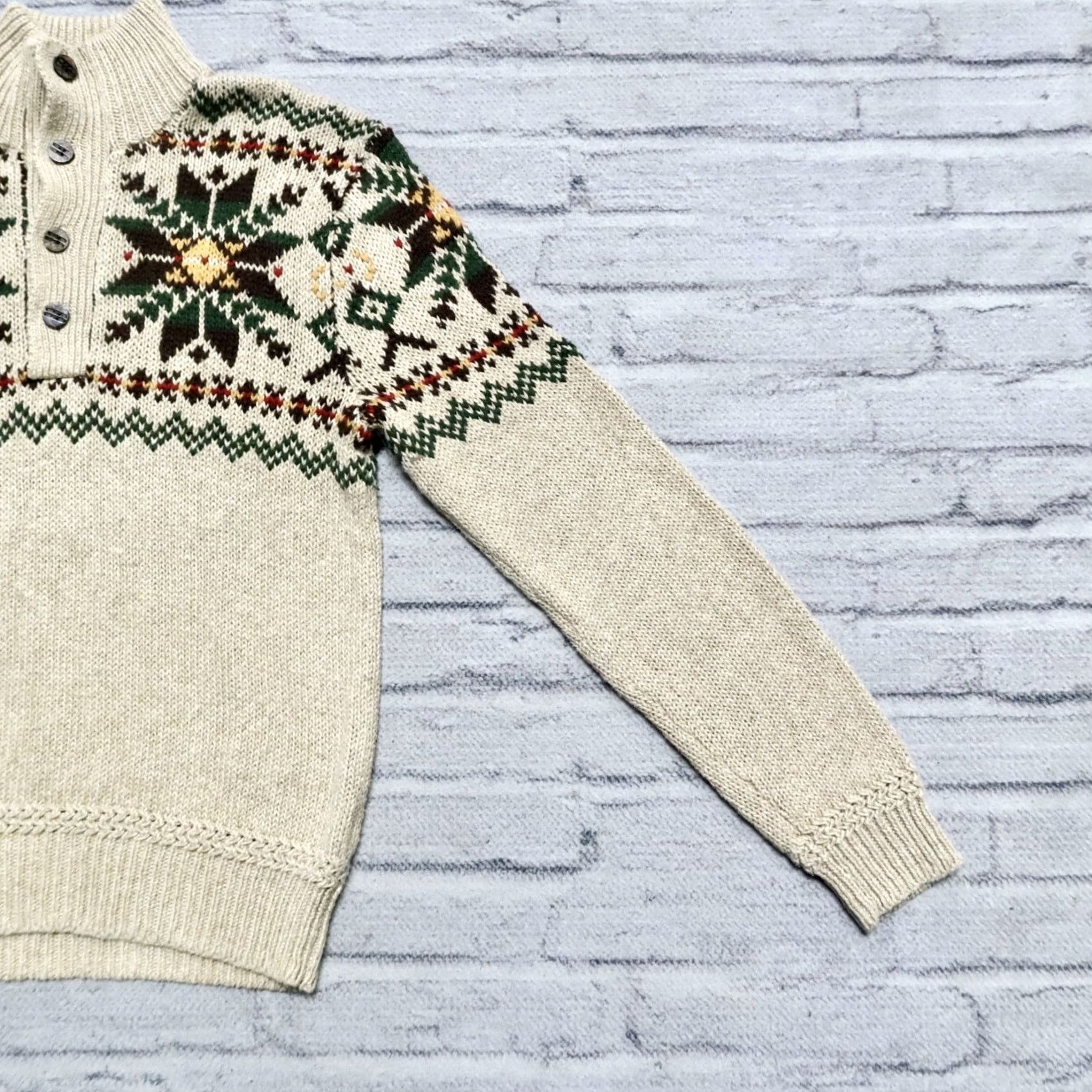 Polo Ralph Lauren VINTAGE Polo Ralph Lauren Knit Sweater Men M BeigeWinter Xmas Size US M / EU 48-50 / 2 - 5 Thumbnail