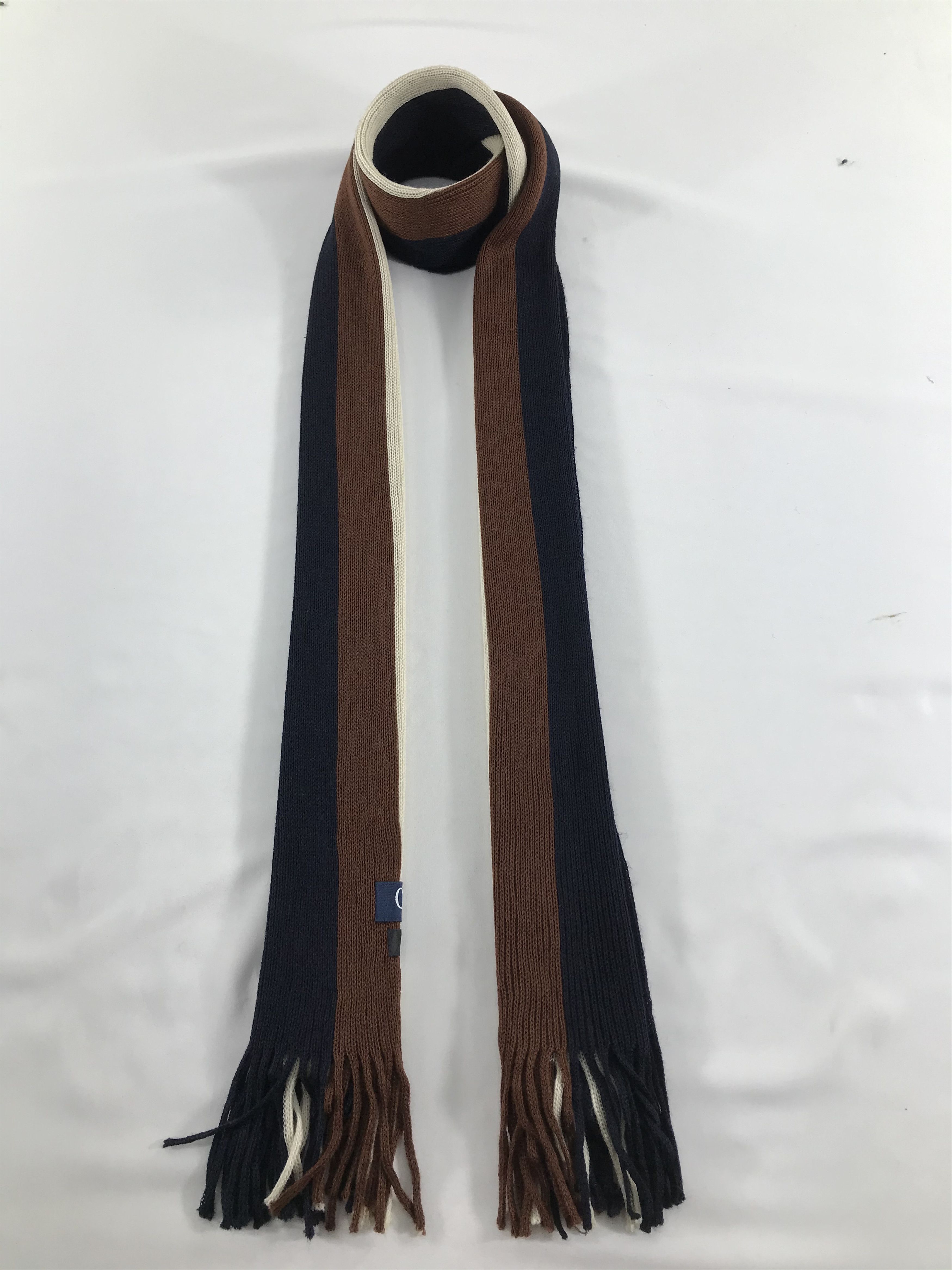 Chaps Striped Knit Wool Scarf Muffler V276