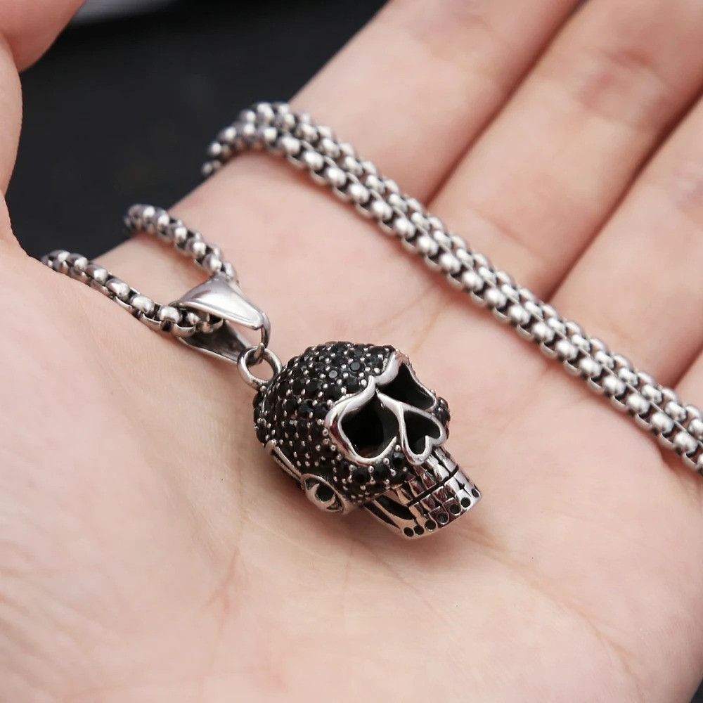 Other Creative Skull Pendant with Black Stone Size ONE SIZE - 1 Thumbnail
