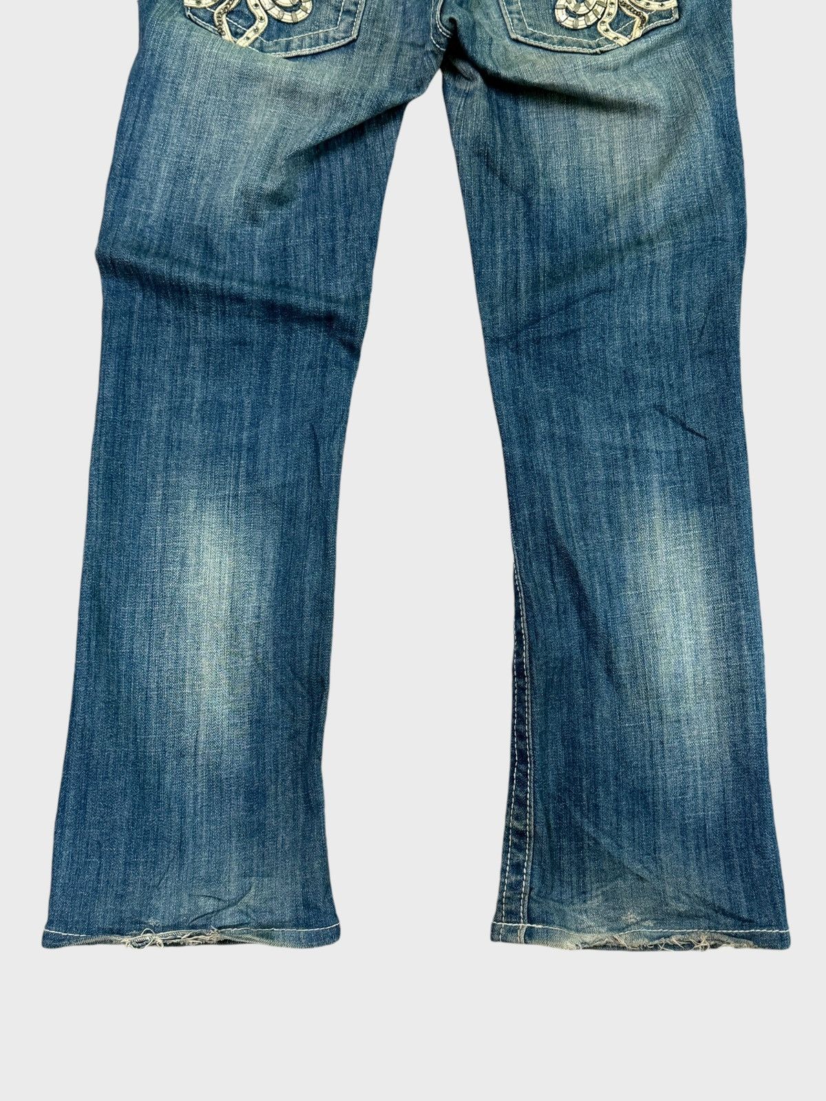 If Six Was Nine FLARE MISS ME CLAW MARK STUDDED CHAIN DENIM Size US 30 / EU 46 - 11 Thumbnail