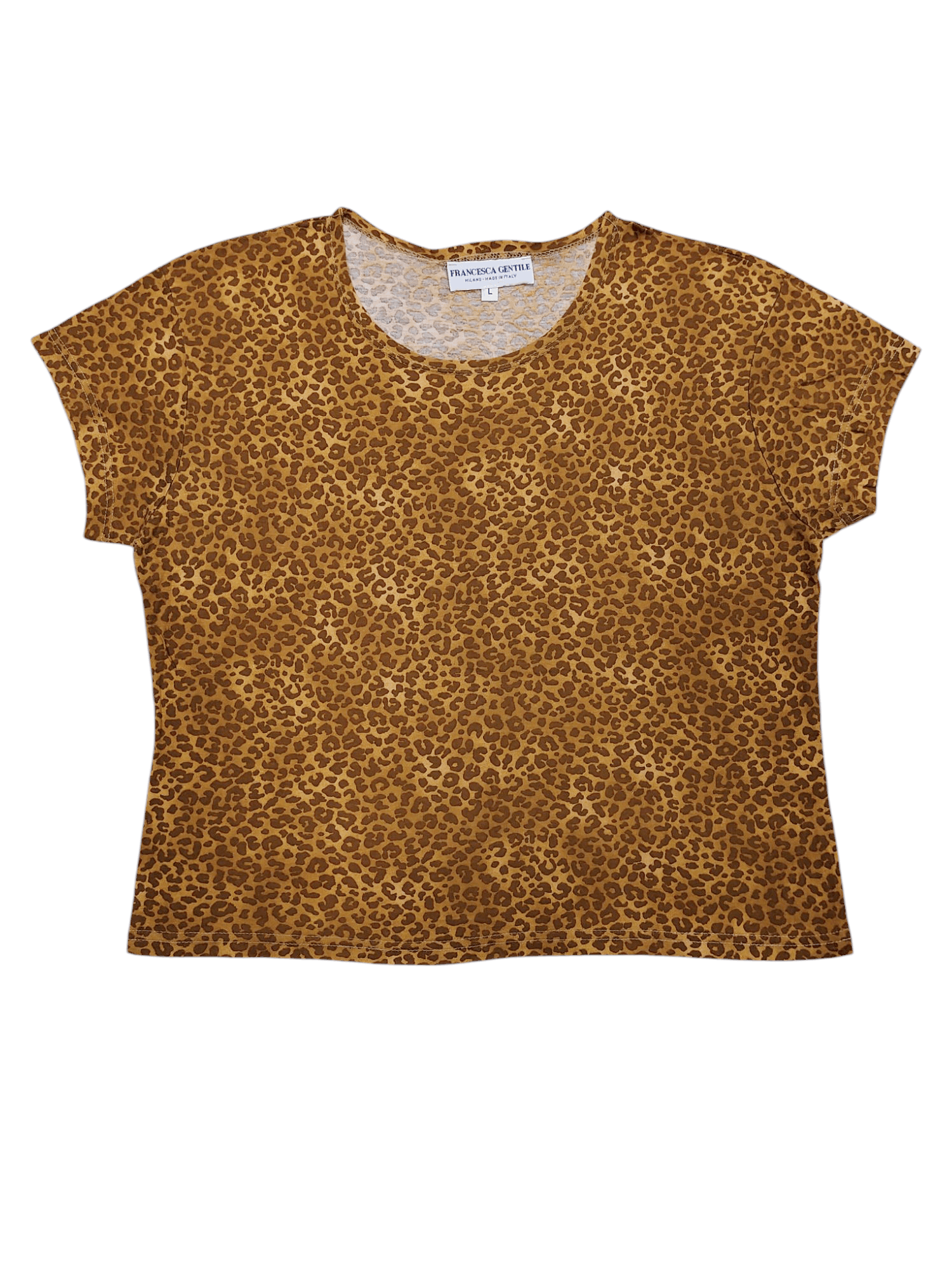 Arts & Science 90s Francesca Gentile Milano Leopard Print Boxy Tee Size L / US 10 / IT 46 - 1 Thumbnail