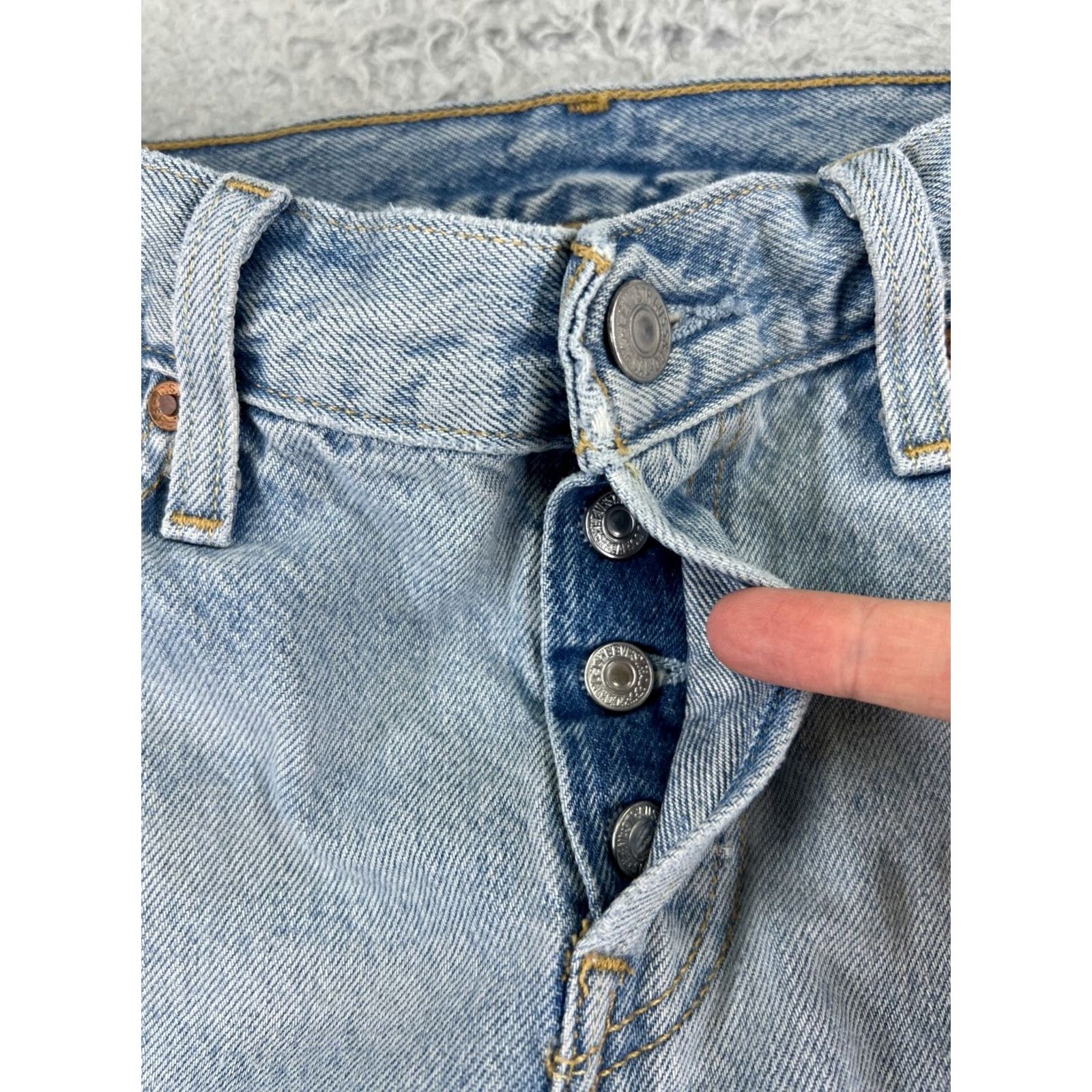 Levi's Levi's Jeans 501 XX Slim Denim Blue 29 Adult Regular Pants Tapered Ankle Zip Button Fly Cotton Blend Pocket 5-Pocket Vintage No Women Size 29" - 5 Thumbnail