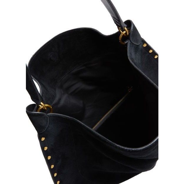 Isabel Marant Isabel Marant Oskan Hobo Soft Gold Stud Black Suede Shoulder Size ONE SIZE - 4 Thumbnail