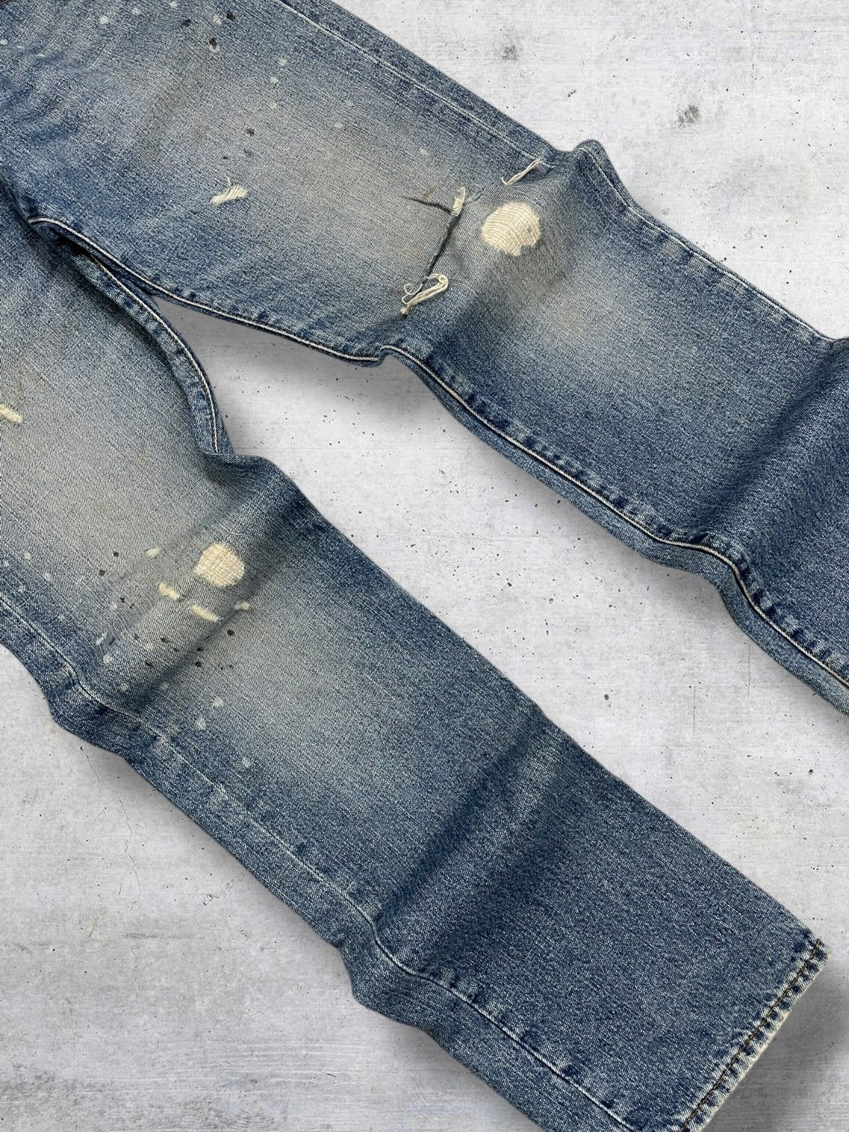 semanticdesign VINTAGE JAPAN IN THE ATTIC SPLASH RIPPED DISTRESSED DENIM Size US 30 / EU 46 - 6 Thumbnail