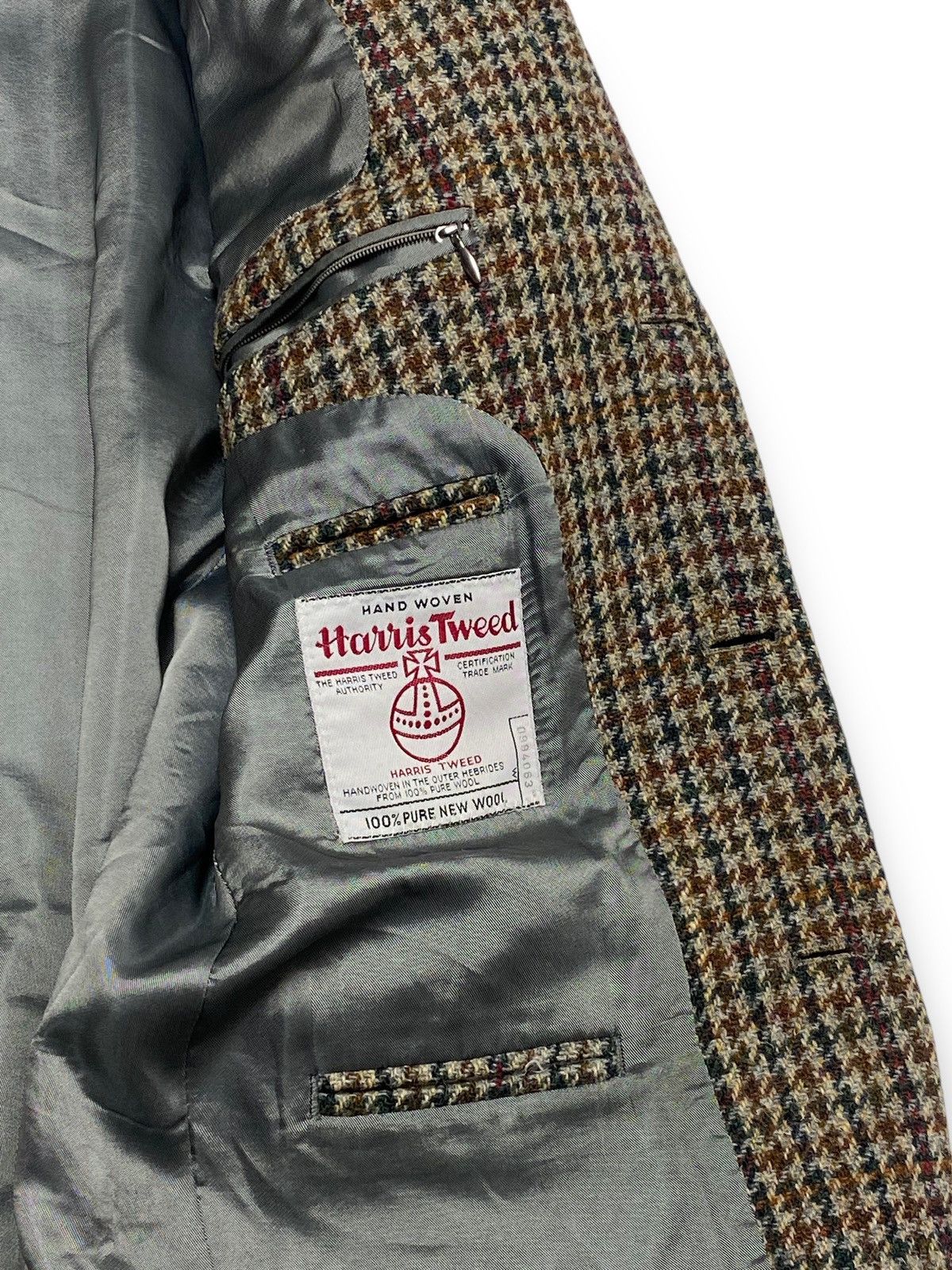 Harris Tweed Vintage HARRIS TWEED Wool Blazer Checkered Plaid Size 48R - 6 Thumbnail
