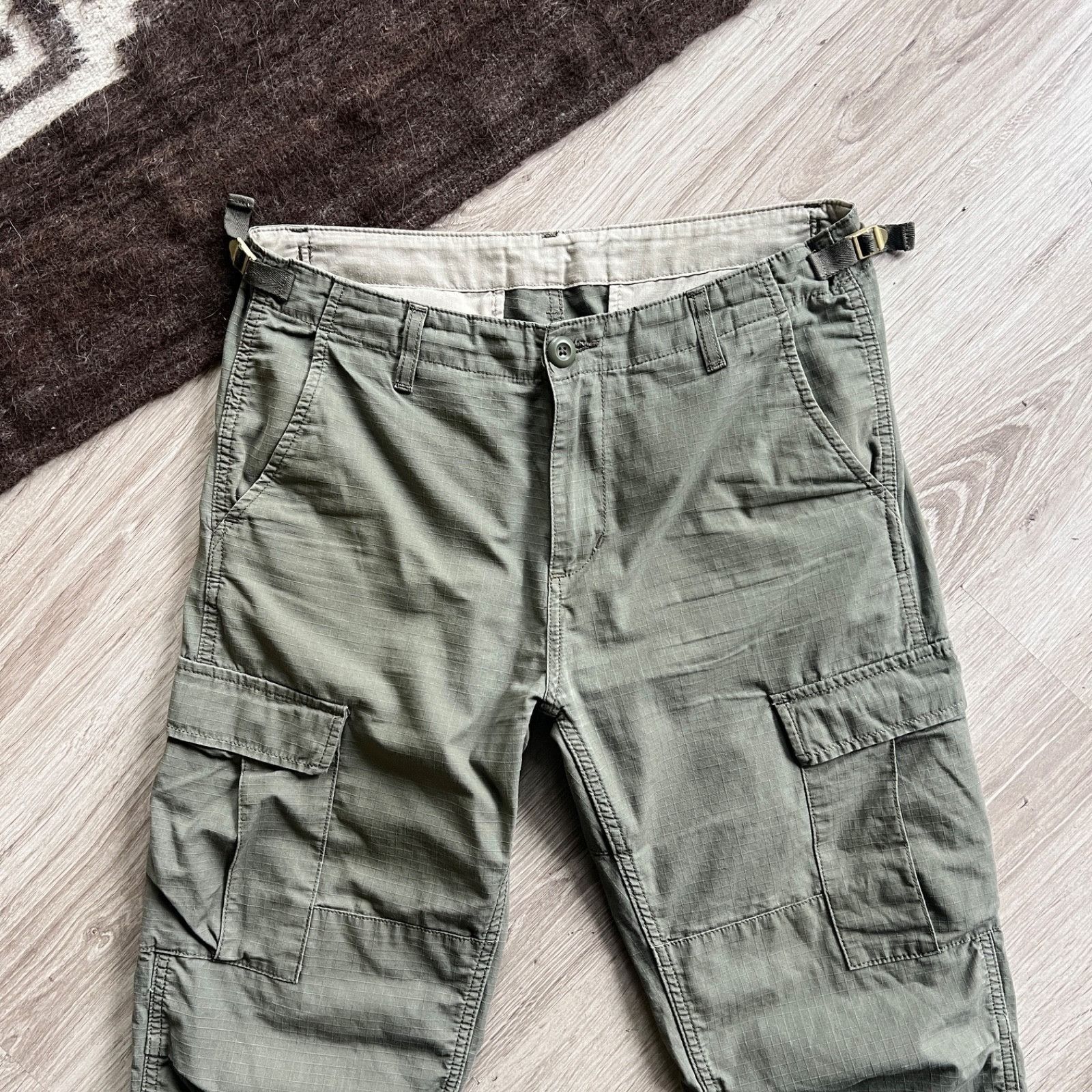 Carhartt Wip Carhartt Aviation Olive Green Ripstop Cargo Pants 9614AC Size US 32 / EU 48 - 6 Thumbnail