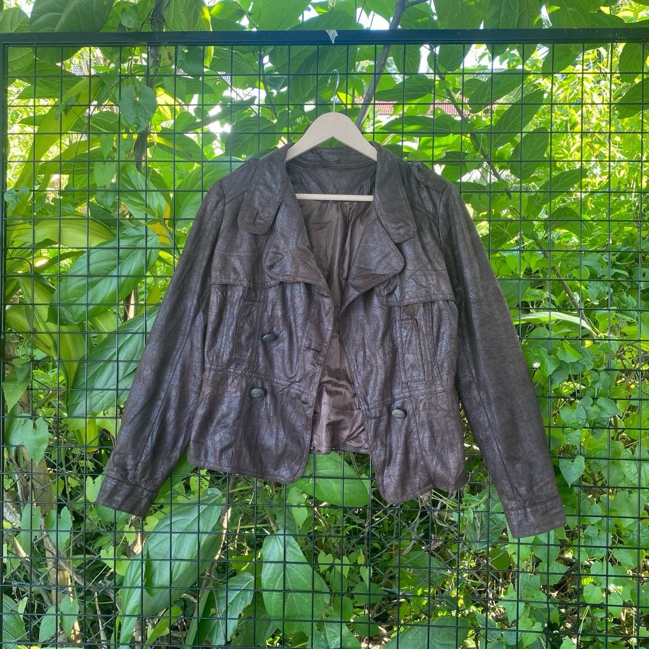Genuine Leather × Vintage Vintage Pu Leather Crop Top Size S / US 4 / IT 40 - 2 Thumbnail