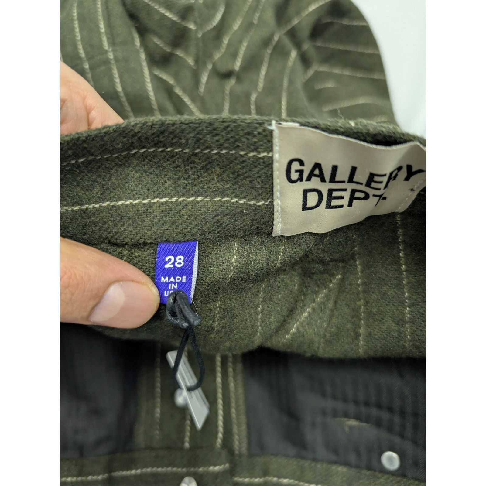 Gallery Dept. o1rshd1 Pinstripe Business Carpenter Flare Pants olive green Size US 28 / EU 44 - 18 Thumbnail