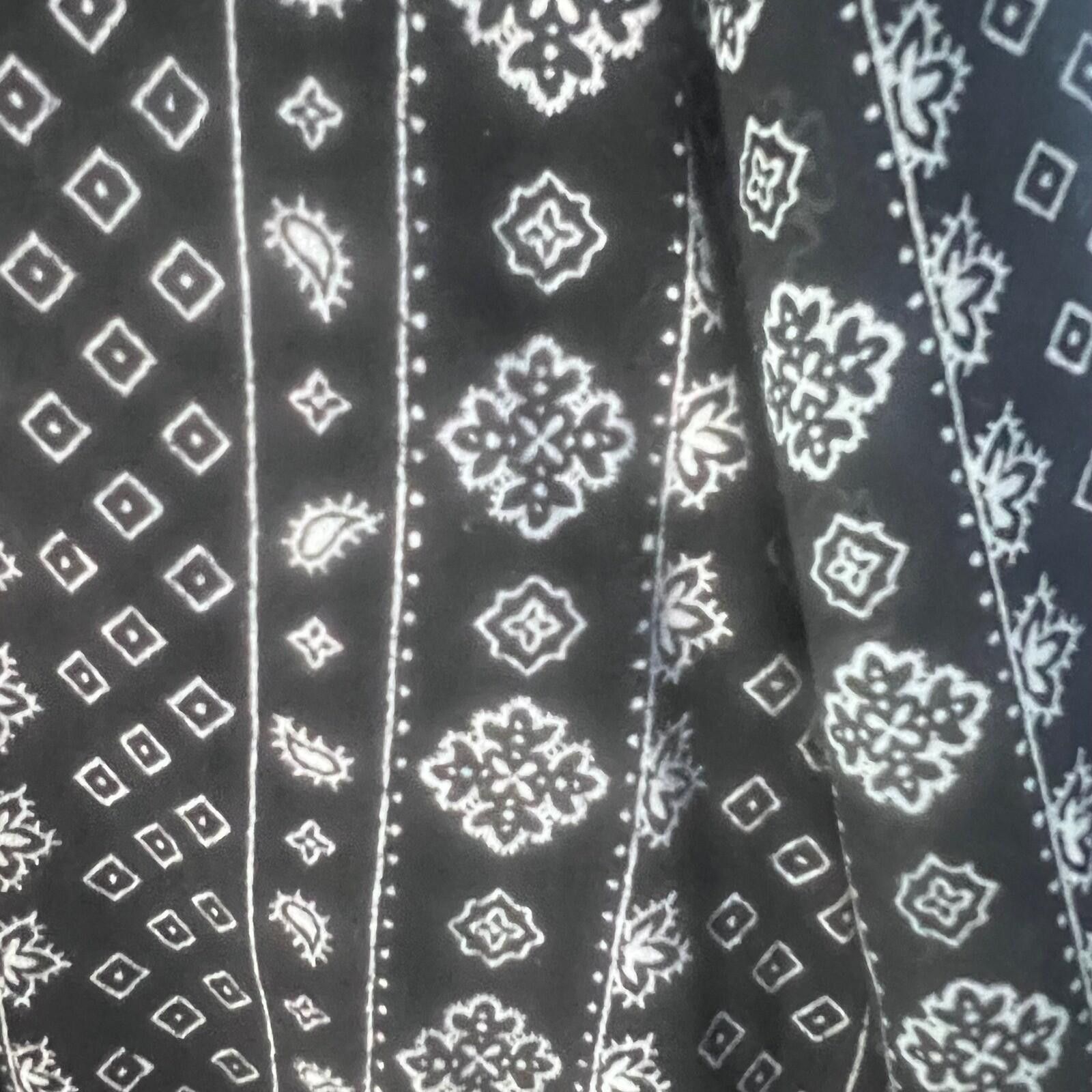 Lucky Brand Lucky Womens Black White Paisley Long Sleeve Blouse Size M Size M / US 6-8 / IT 42-44 - 5 Thumbnail