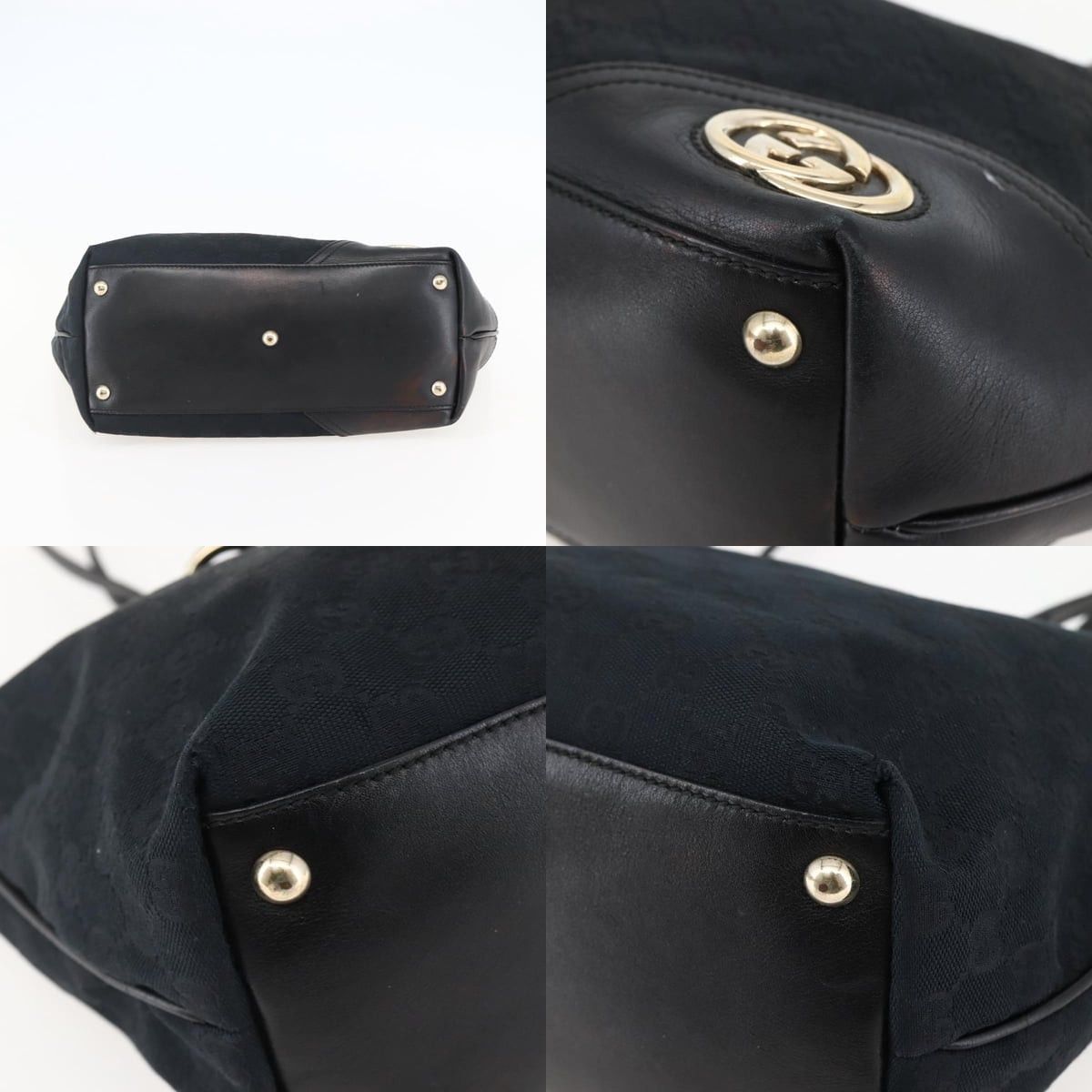 Gucci GUCCI GG Canvas Abbey Tote Bag Black Gold Size ONE SIZE - 10 Thumbnail