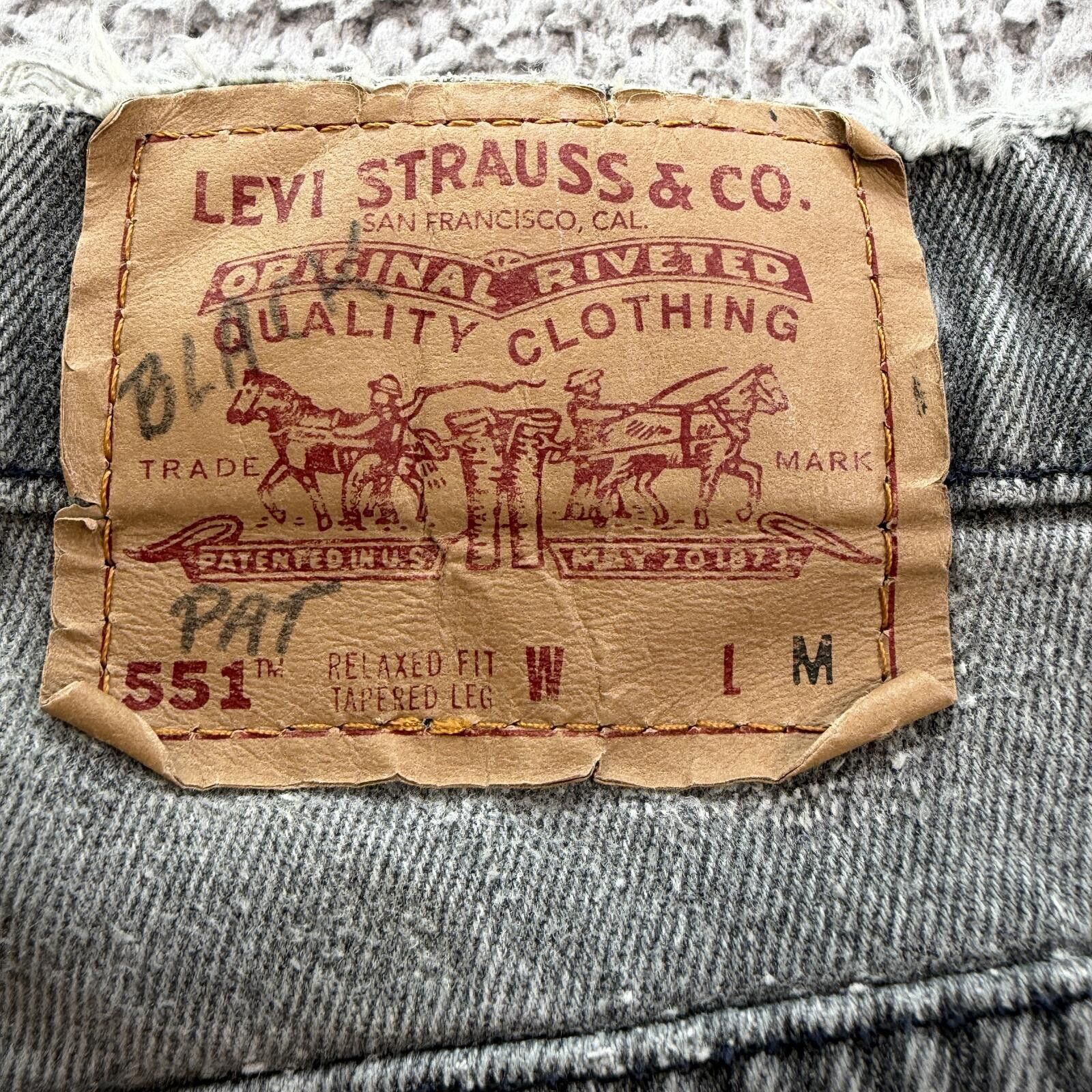 Levi's Vintage 90s Levis 551 Made in USA Gray Wash Jeans Floral Size 31" - 5 Thumbnail