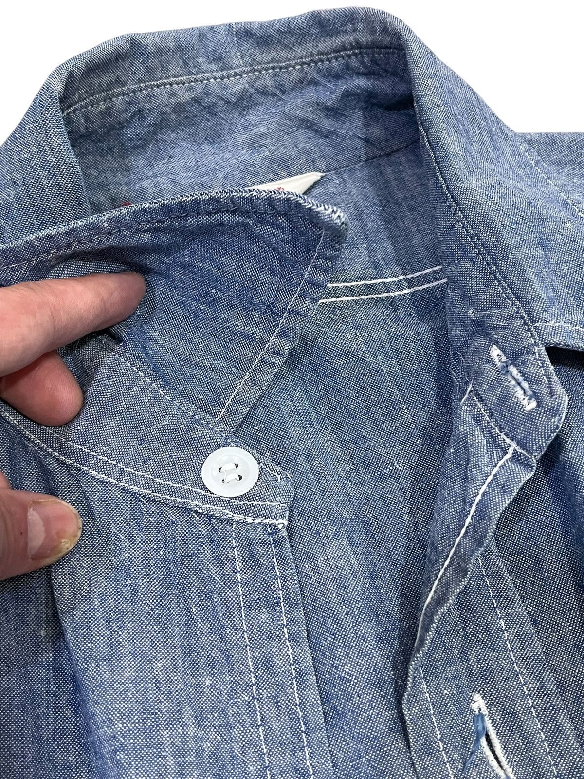 Vintage True Vintage 60s King Kole Chambray Work Shirt Short Sleeve Size US M / EU 48-50 / 2 - 3 Thumbnail