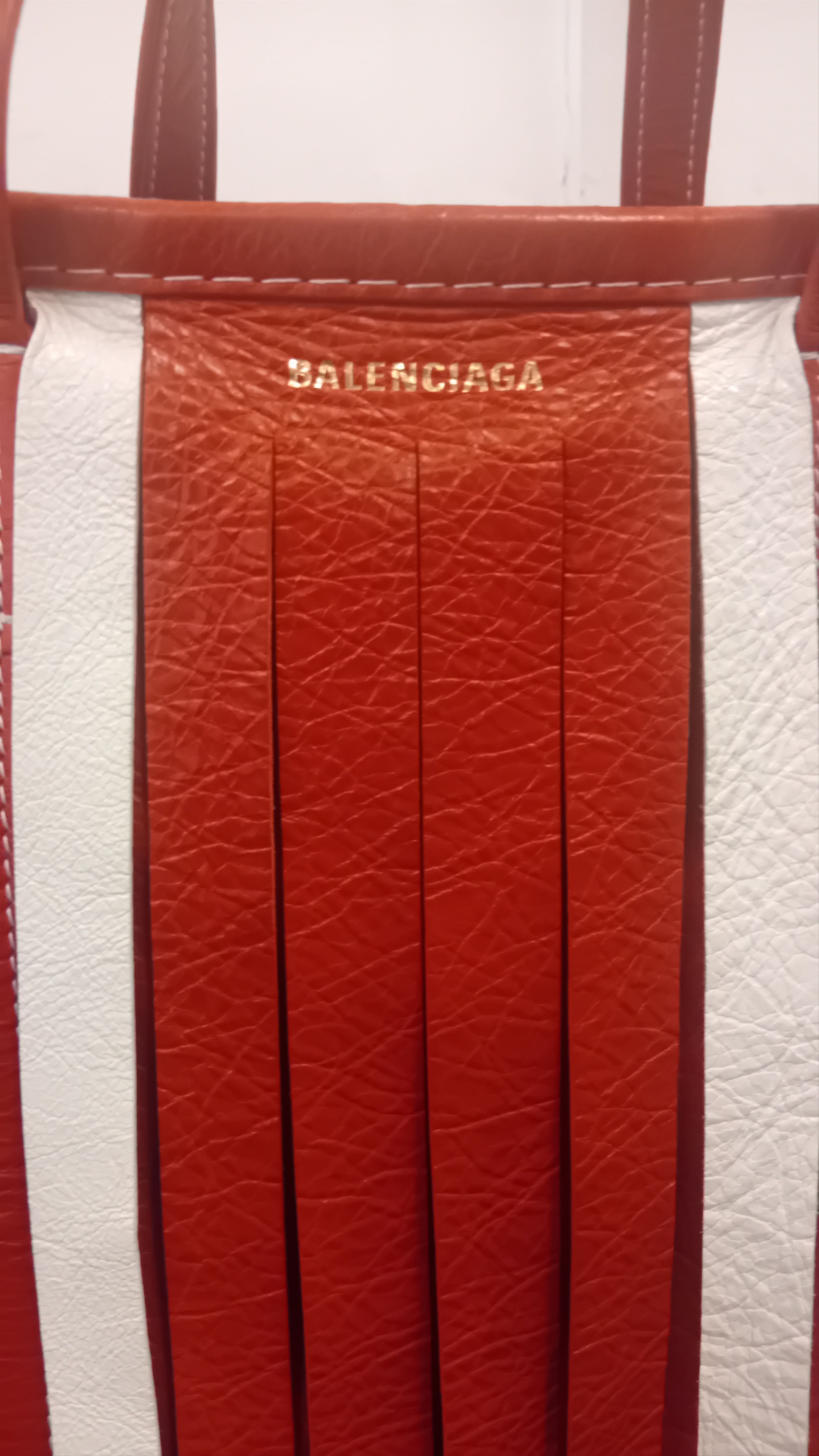 Balenciaga Balenciaga Bazar Bag SS2017 Red/White/Blue Fringe Demna Era Size ONE SIZE - 6 Thumbnail