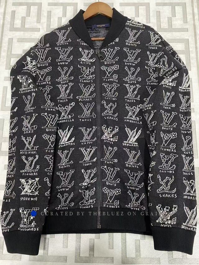 Louis Vuitton Black Jacquard Zip Up Bomber Jacket Size US XL / EU 56 / 4 - 1 Thumbnail