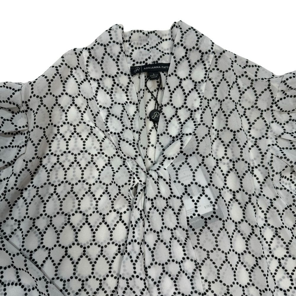 Adrianna Papell NWT New $79 Adrianna Papell Chiffon Long Sleeve Neck Tie Bl Size S / US 4 / IT 40 - 6 Thumbnail