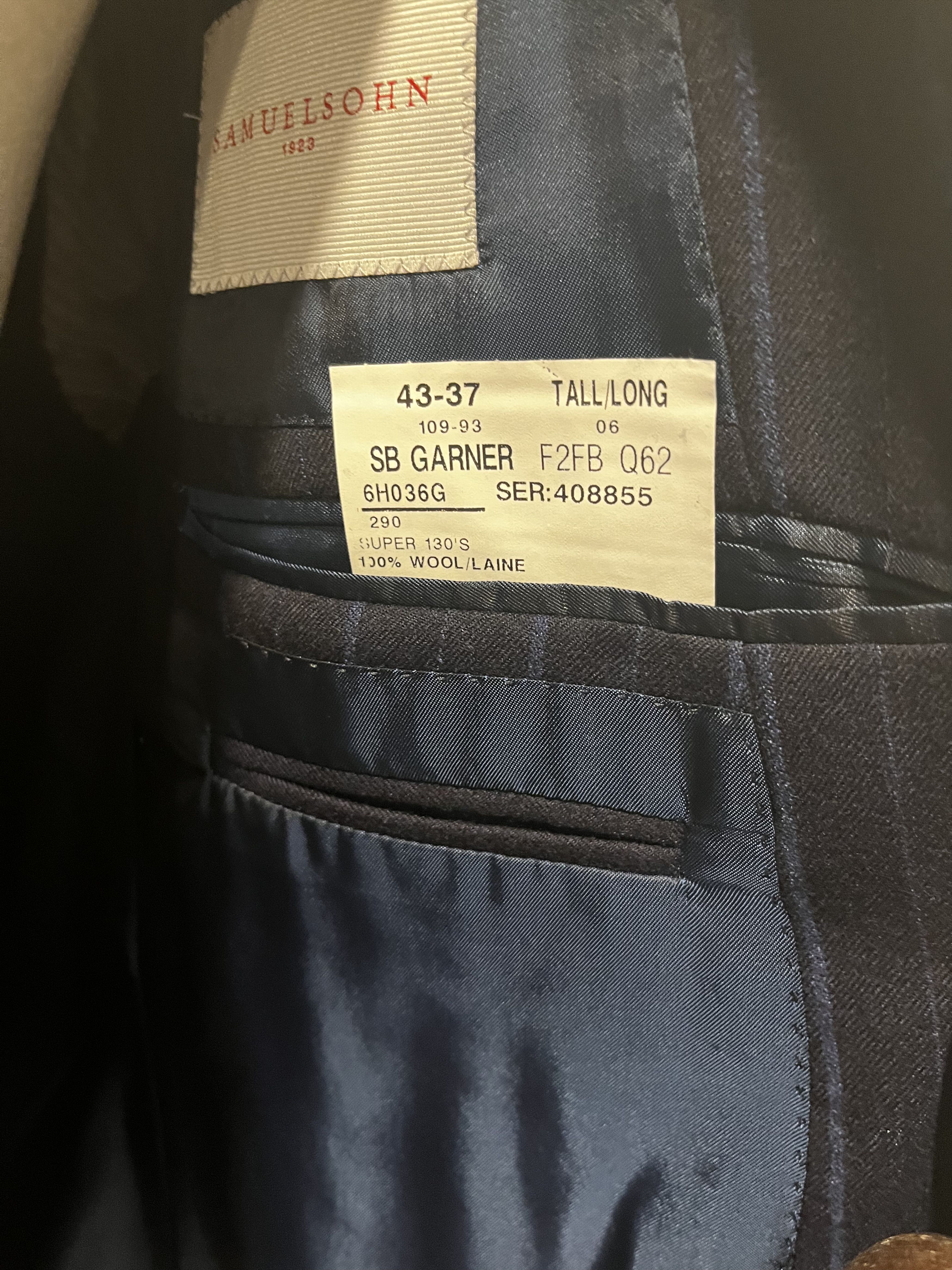 Samuelsohn Brand new Samuelsohn 2 piece luxury suit striped wool blue Size 42L - 10 Thumbnail