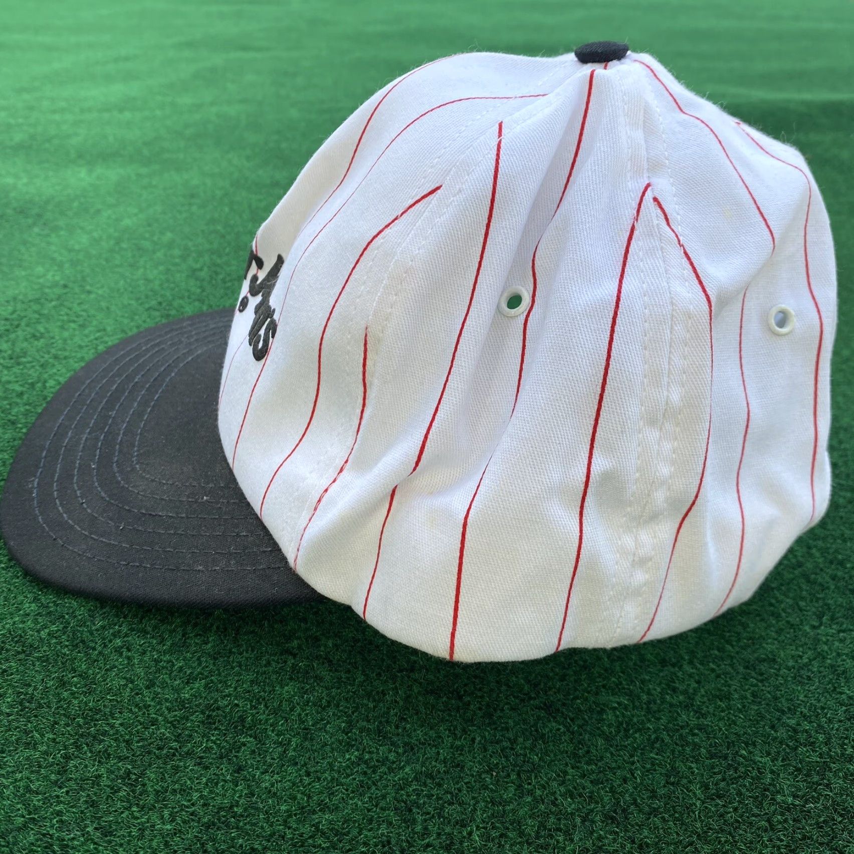 Vintage VINTAGE Black & White USA Pinstripe Snapback Hat Men One Size Black Mens New Size ONE SIZE - 4 Thumbnail
