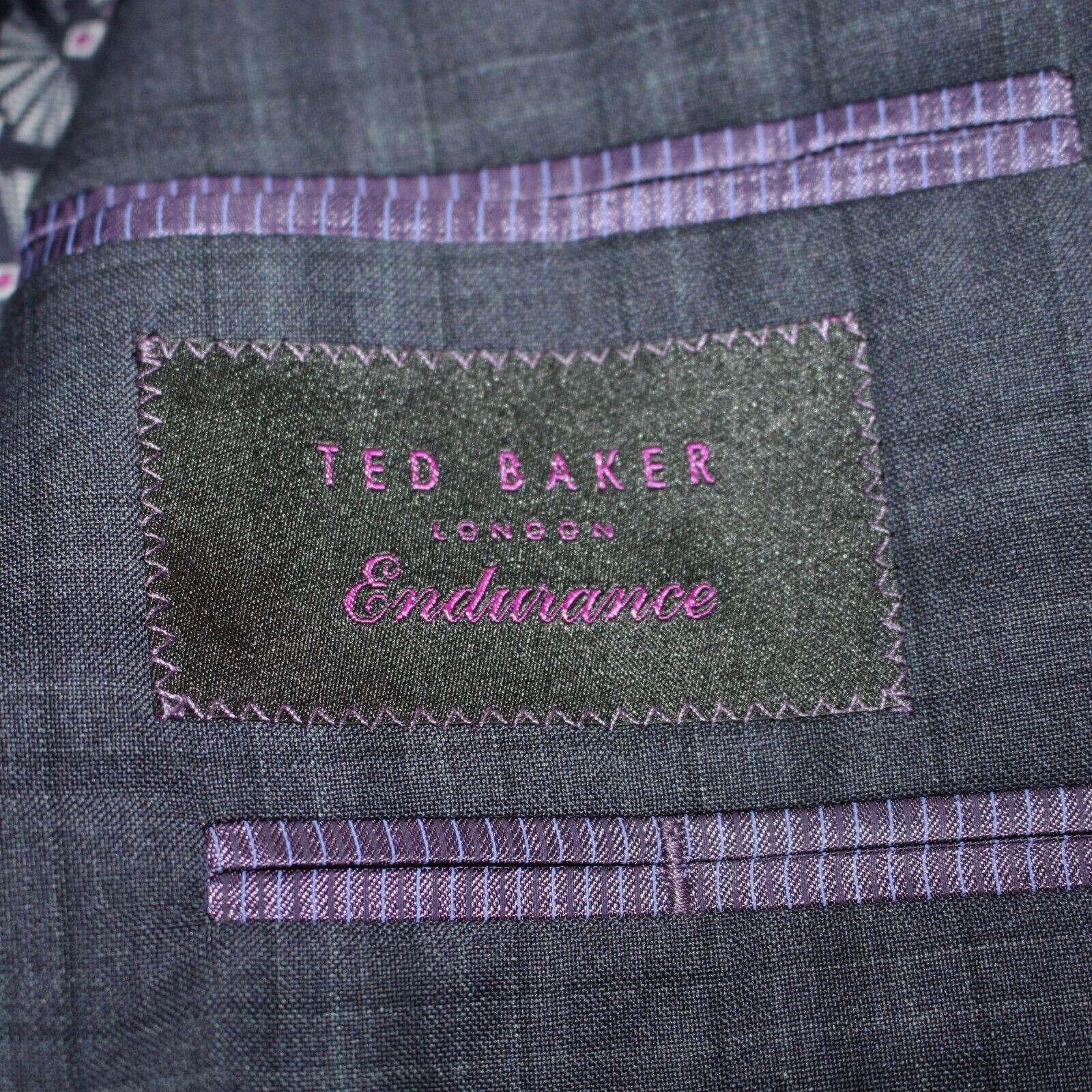 Ted Baker Jay Trim Fit Windowpane Stretch Wool Suit Inseam 29" $848 Size 44R - 3 Thumbnail