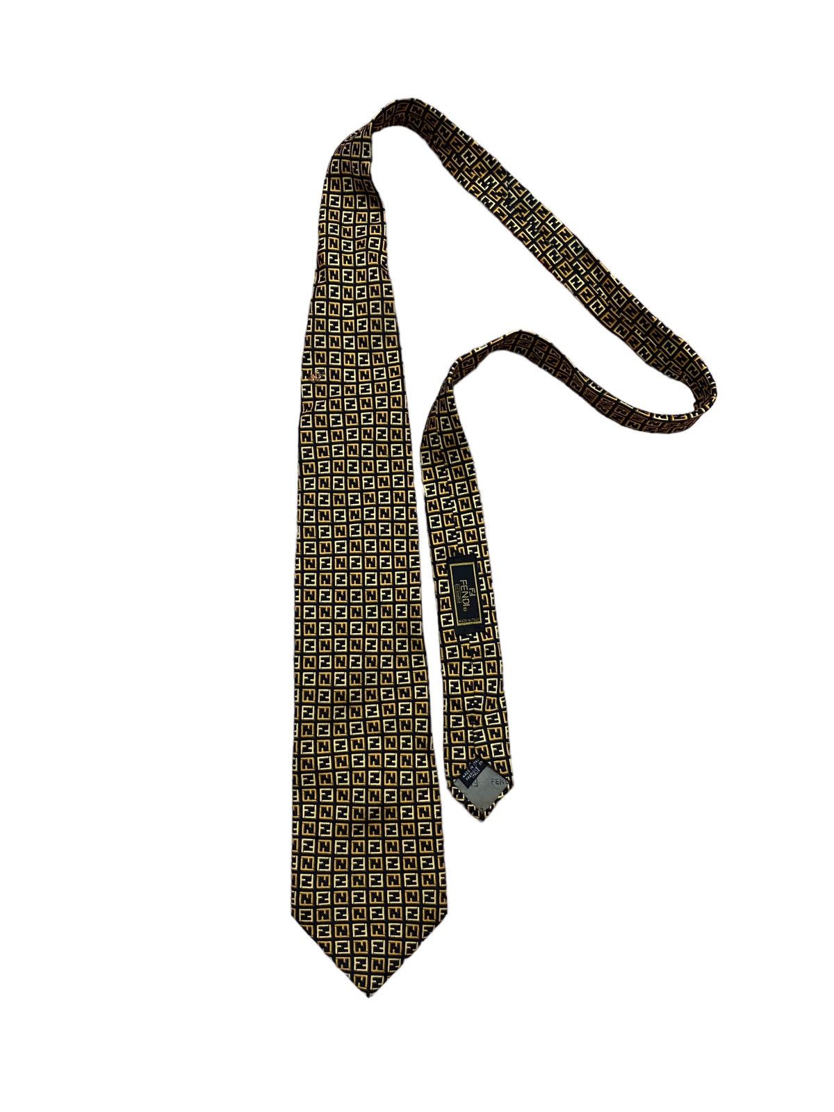 Vintage Fendi Cravatte Monogram Logo Tie 90s