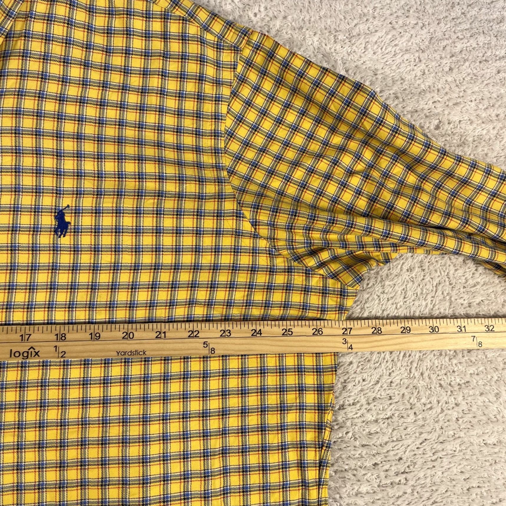 Polo Ralph Lauren Polo Ralph Lauren Shirt XL Mens Plaid Yellow Classic Fit Button-Up Pony 90s Y2K Shirt Men Button-Down Collar Size US XL / EU 56 / 4 - 6 Thumbnail