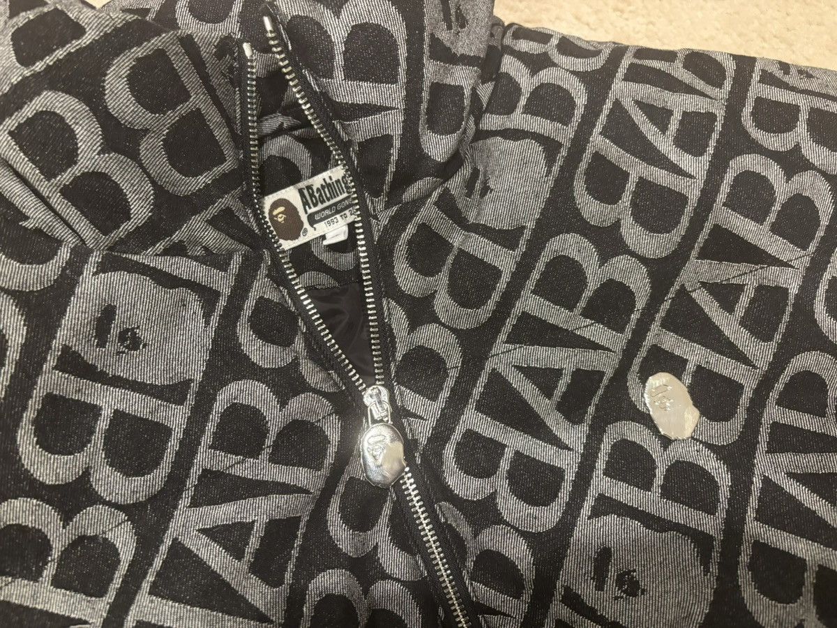 Bape DENIM MONOGRAM PUFFER DOWN JACKET Size US XL / EU 56 / 4 - 5 Thumbnail