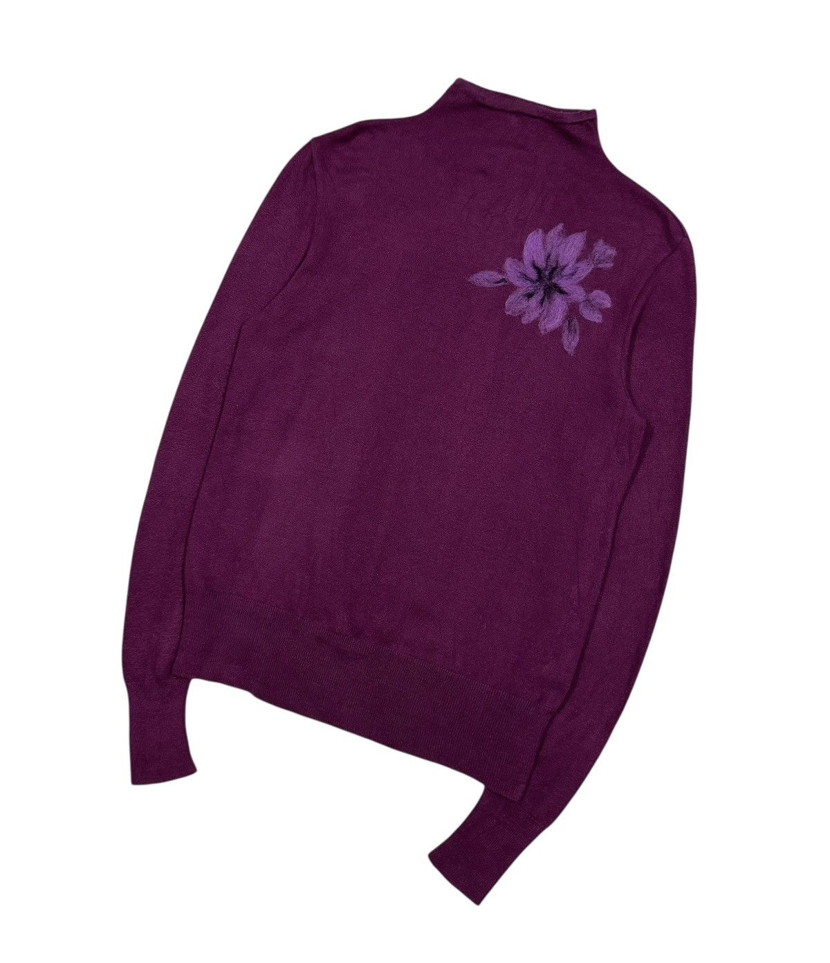Kenzo Vtg🔥Kenzo High Neck Jumper Mohair Flowers Embossed Knitwear Size US M / EU 48-50 / 2 - 5 Thumbnail